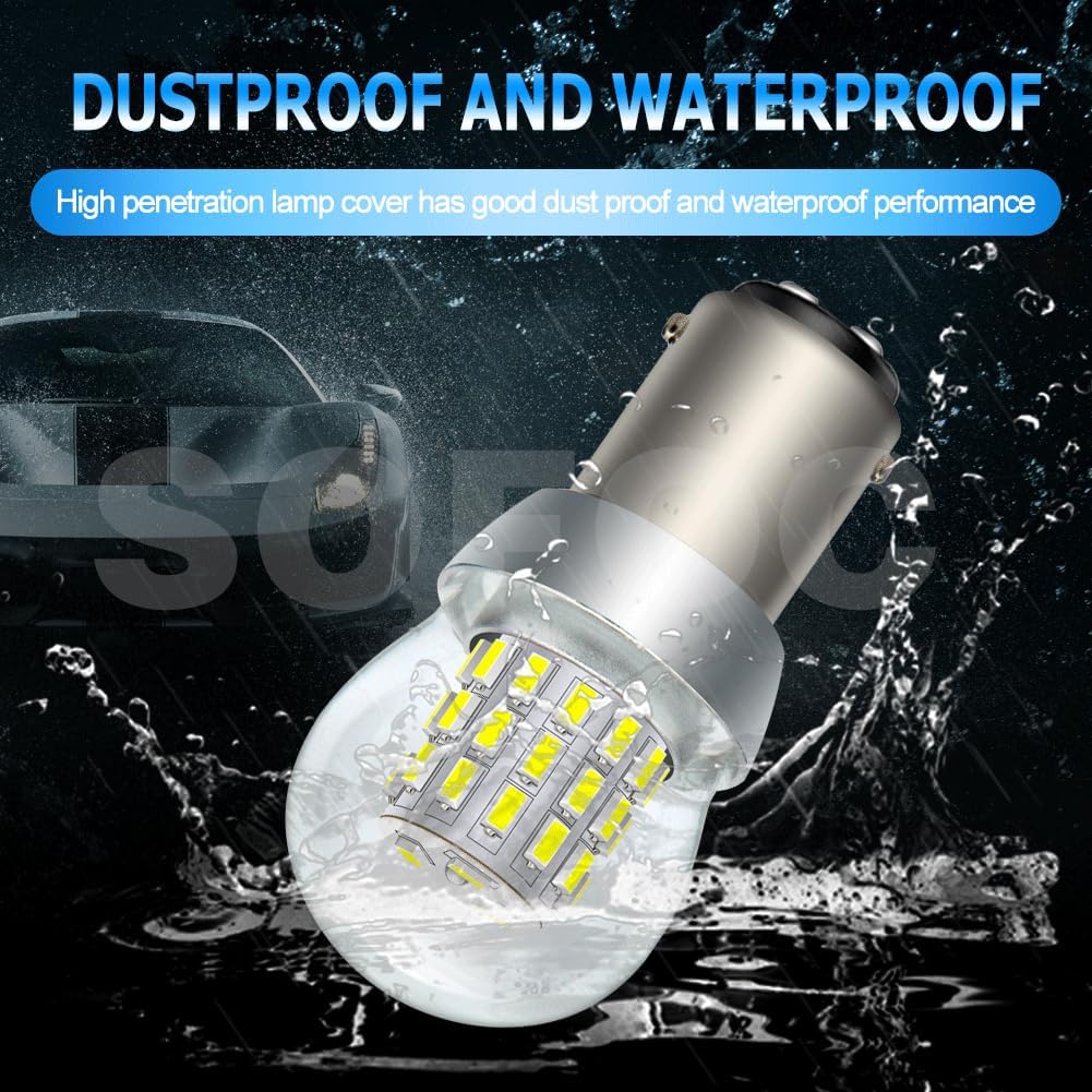 SOFOC BA15D Lampadina LED 48V DC Bianco Luce Retromarcia DRL 1000Lm 39SMD 2Pcs