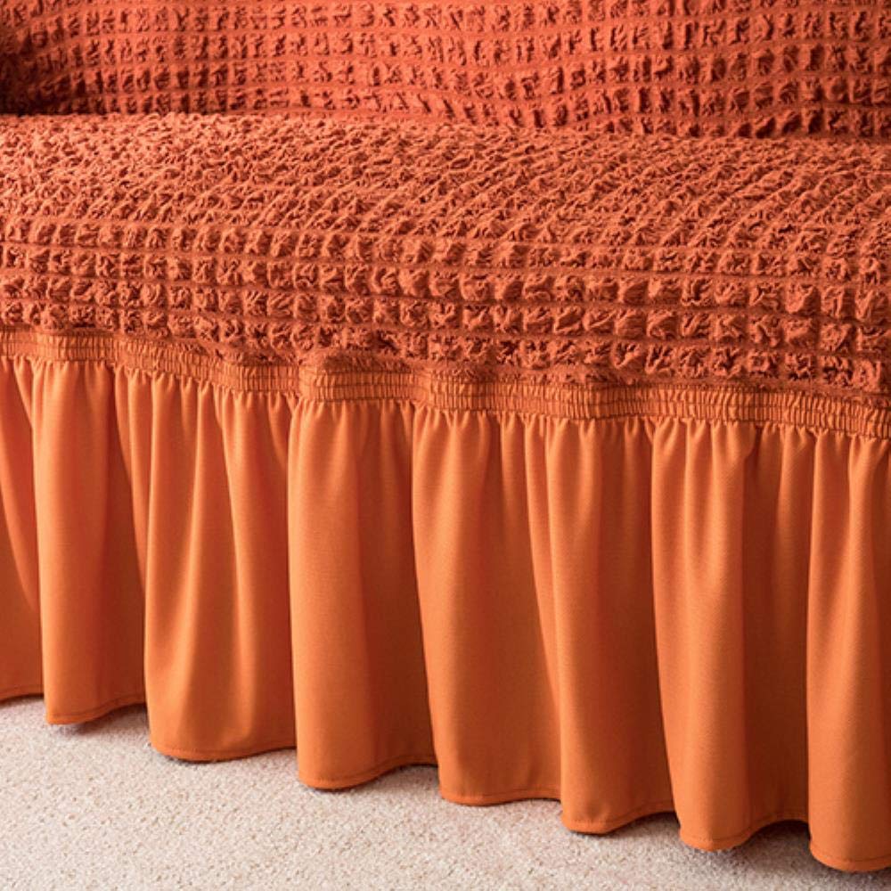 Couverture de canapé élastique 3D orange et couvre-meubles 2 places