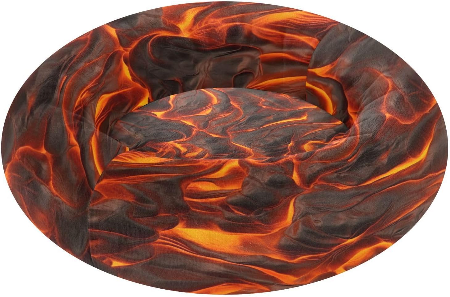 Dog Bed Ultra Soft Fluffy Comfortable Cat Bed, Lava Textures Washable Dog Beds Anti-Slip Round Pet Beds for Medium Dogs