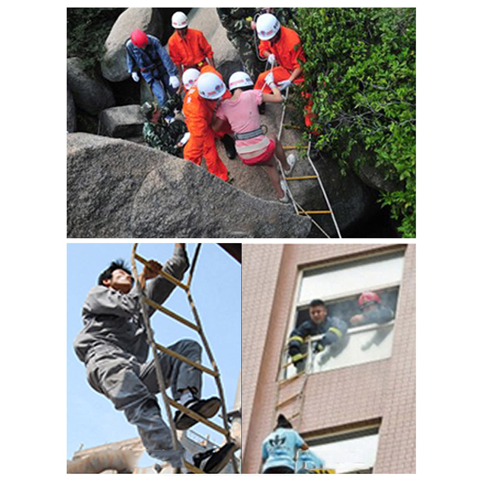 Scala antincendio 20 m (10 m) Heavy Du ignifugo Emerncy Rope Ladder Seilleiter Strickleiter per casa sicura evacuazione