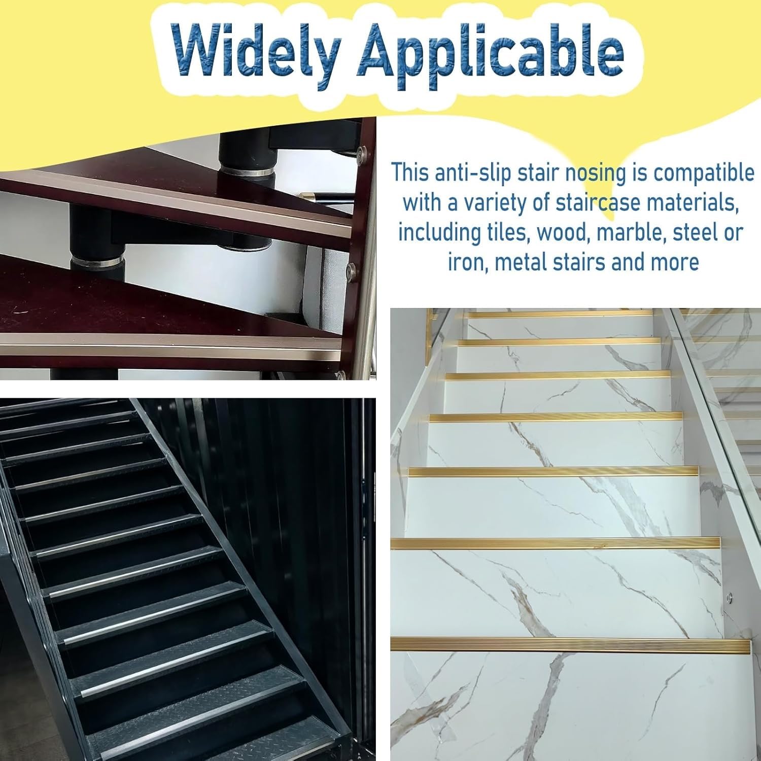 Tira de borde de aleación de aluminio en forma de L para puerta y escalera, barra de umbral antideslizante para protección de escalones, 140 cm, protector de borde de banda de rodadura con acabado
