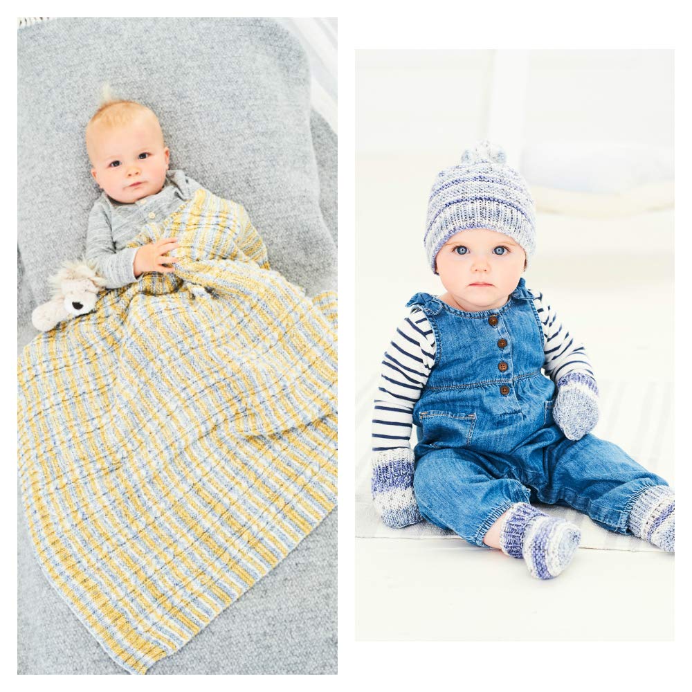 Stylecraft Bambino Prints Dk Pattern 9748 - Blanket, Hats, Mitts And Booties
