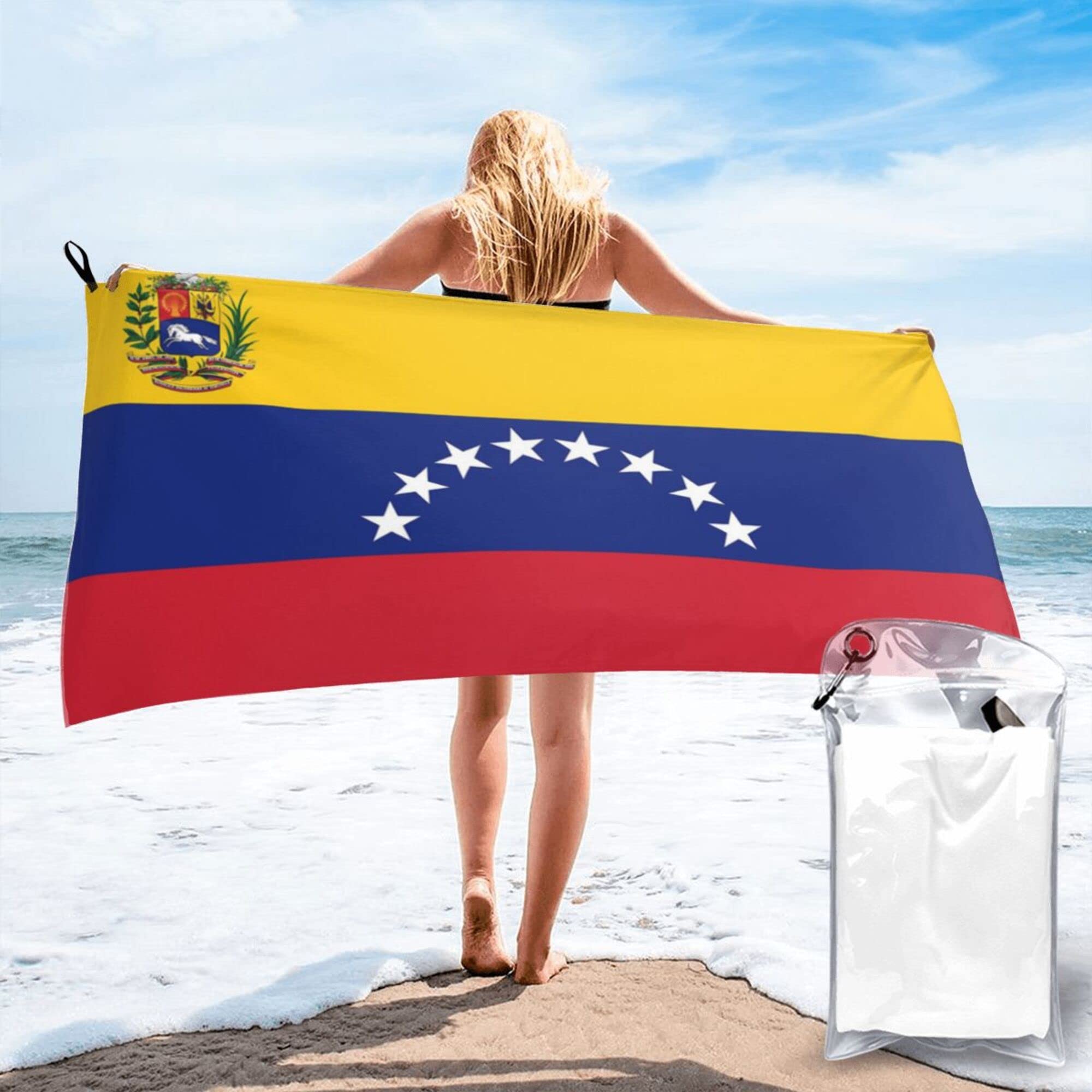Lsjuee Venezuela Flag Microfiber Beach Towel-Quick Dry Oversized Towels Blanket for Travel Pool Camping