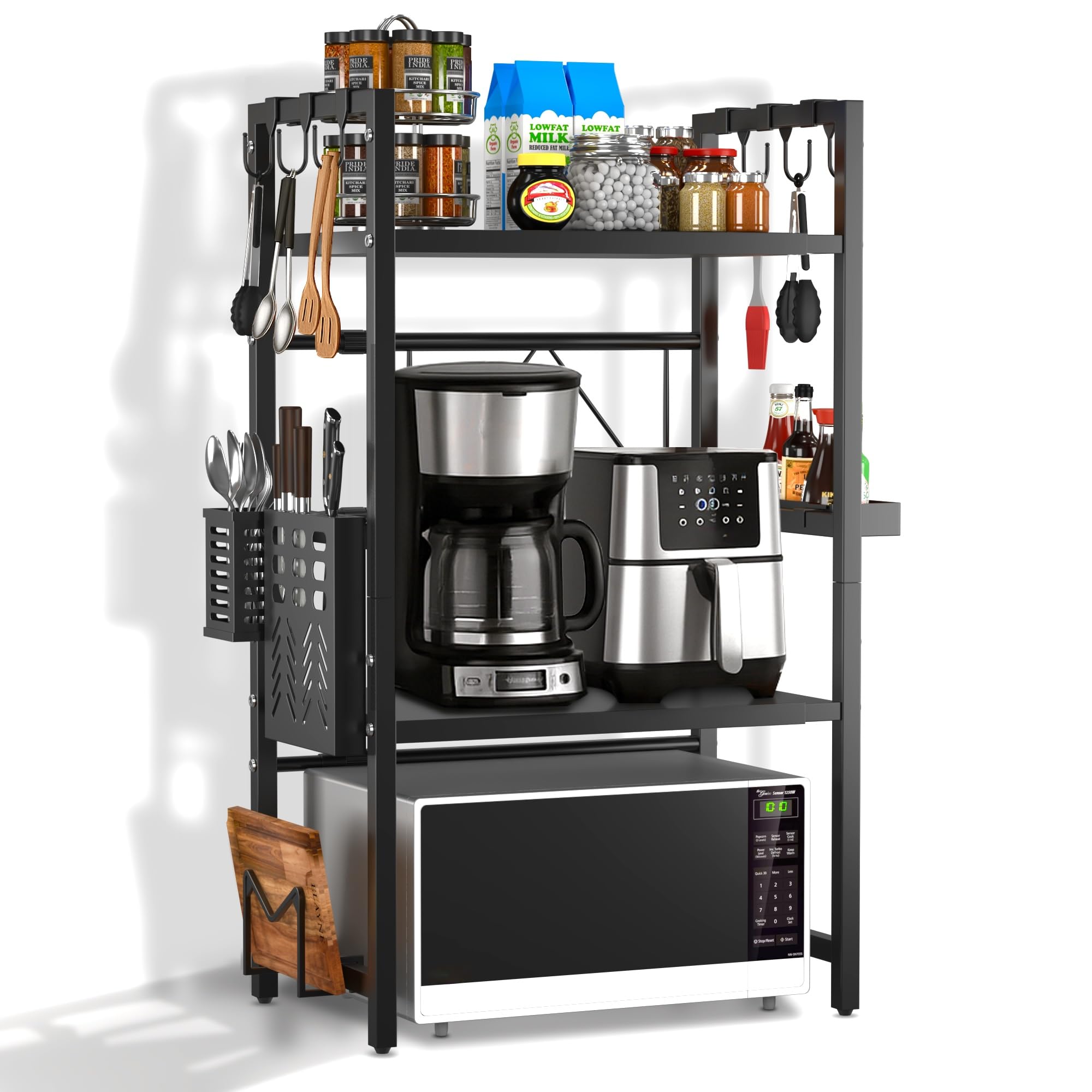 Étagère Extensible à 3 Niveaux pour Micro-Ondes - Support à 2 étagères pour Micro-Ondes pour comptoir de Cuisine - Support pour friteuse à air, Grille-Pain et Machine à café