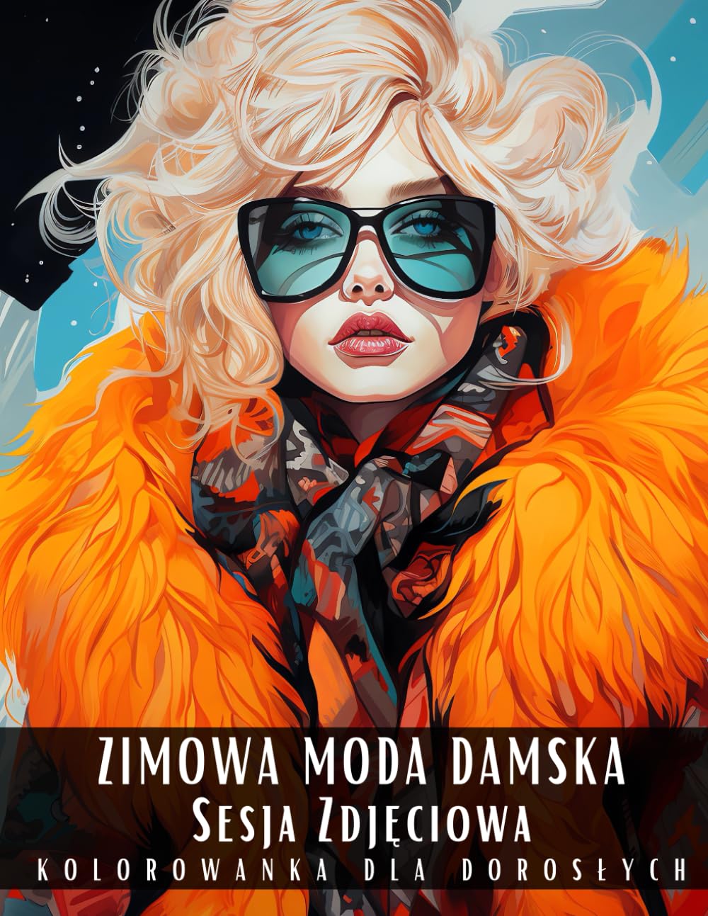 Kolorowanka dla Dorosłych Zimowa Moda Damska Sesja Zdjęciowa: Antystresowa Relaksująca Książka do Kolorowania Przedstawiająca Portrety Pięknych ... - 50 Stron z Rysunkami Do Pokolorowania