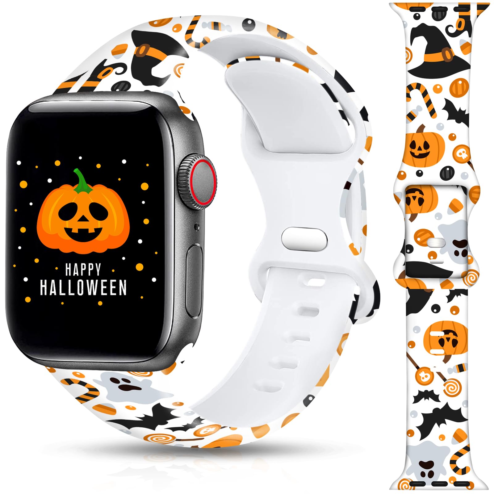 Christmas Halloween Watch Band Compatible with Apple Watch Band 38mm 40mm 41mm 42mm 44mm 45mm 46mm 49mm, Christmas Holiday Replacement Strap Band for