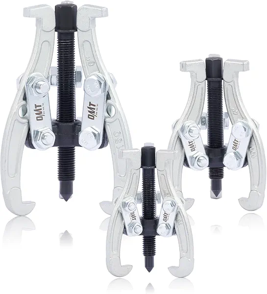 Orion Motor Tech Gear Puller Set, 3" 4" 6" 3 Jaw Puller Kit for Pulley Gear Bearing Flywheel Removal, Heavy Duty Pulley Puller with Reversible Jaws 3 pcs Bearing Puller Tool Kit