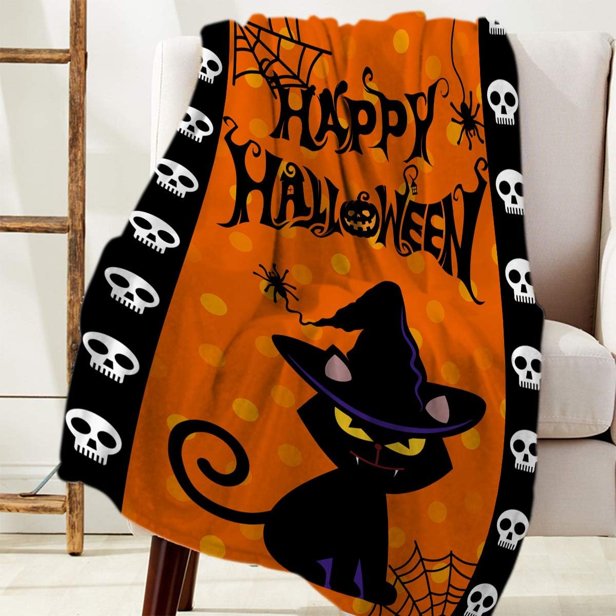 DoremiHome Plush Throw Blanket 40x50 inches Halloween Bed Blanket Soft Warm Blankets