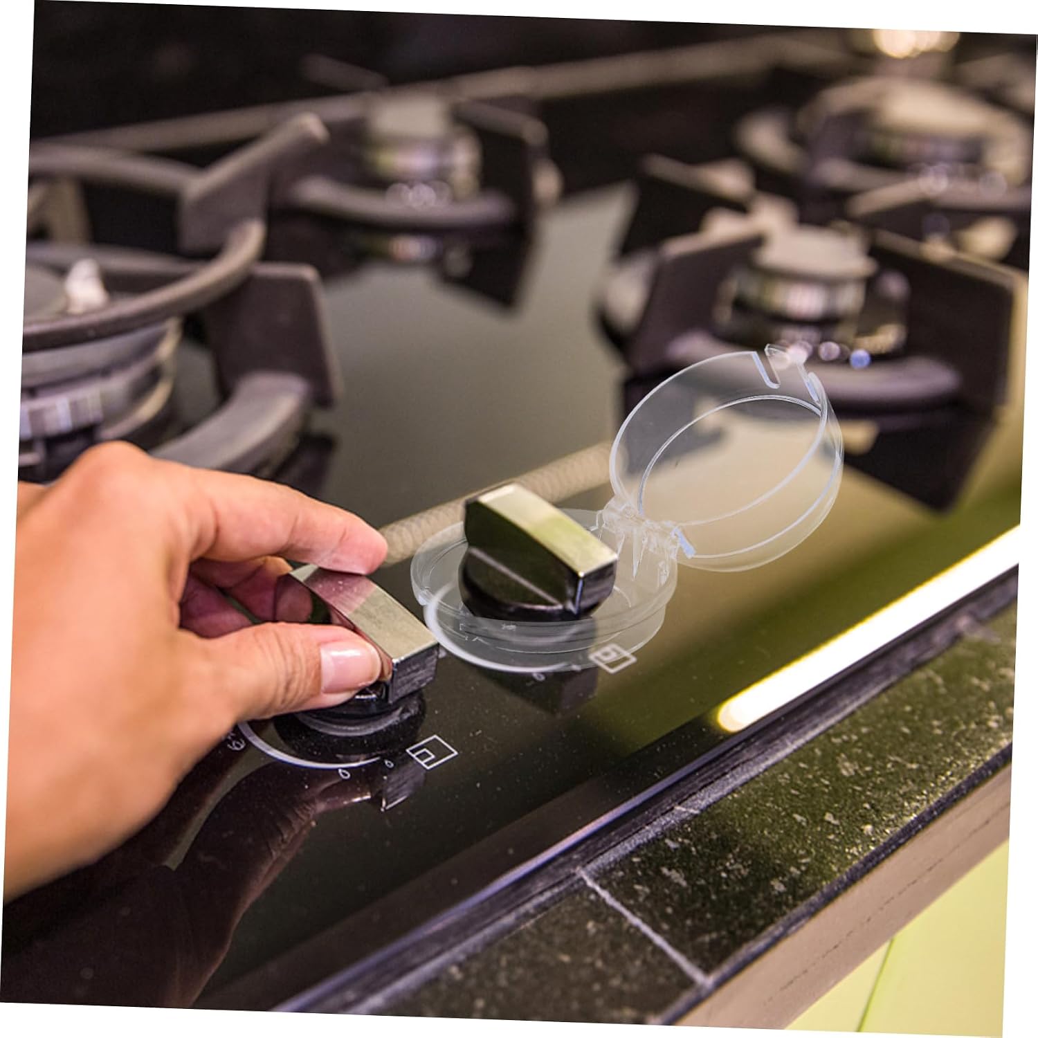 STOBOK 10pcs Safety Gas Stove Knob Covers Clear Easy to Clean Knob Guards for Home Use Prevents Accidental Stove Activation