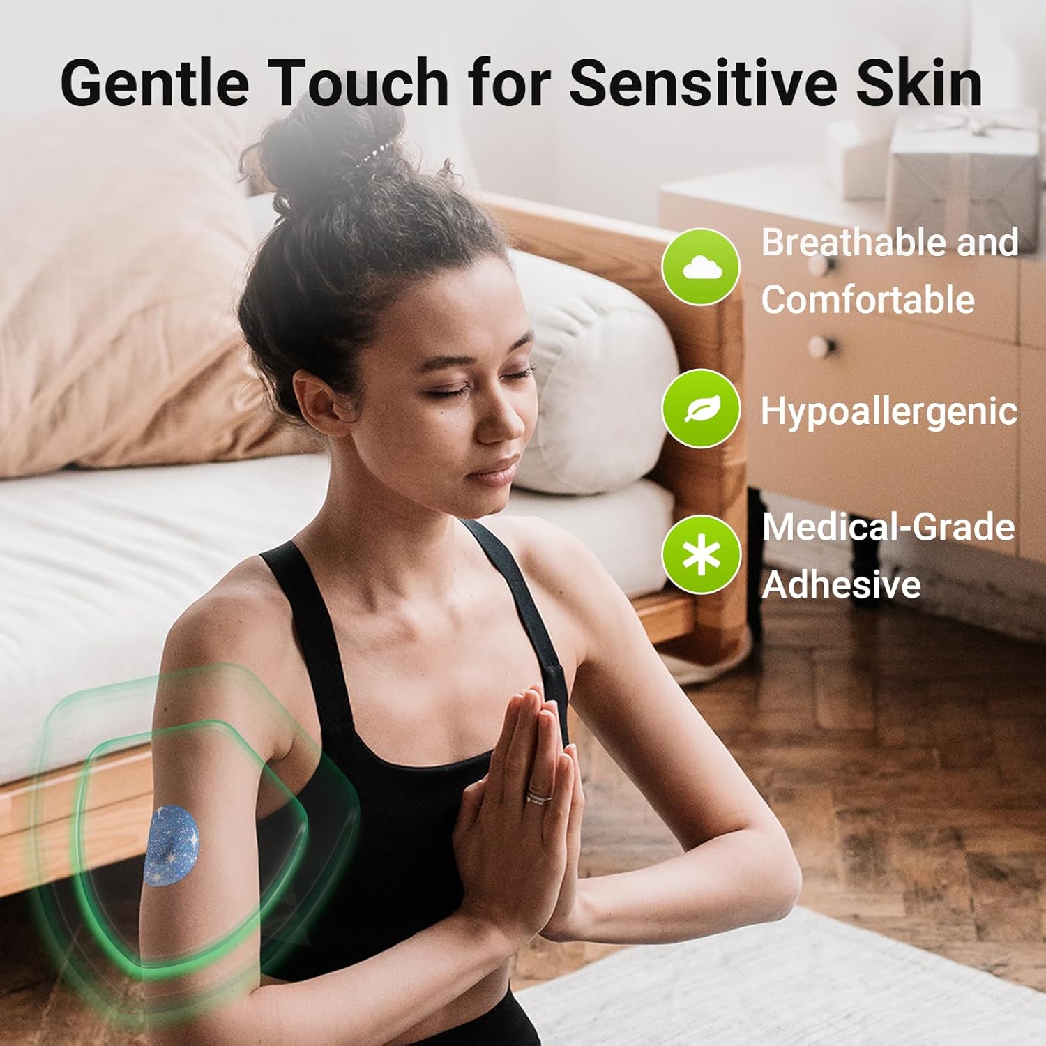 32 Pack Libre 3 Sensor Covers with Reusable Hardshell Cover, Kovoq Waterproof Adhesive Patches for Freestyle Libre 3 & Plus, Reduce Compression Lows Breathable and Hypoallergenic Up to 14 Days (Shine)