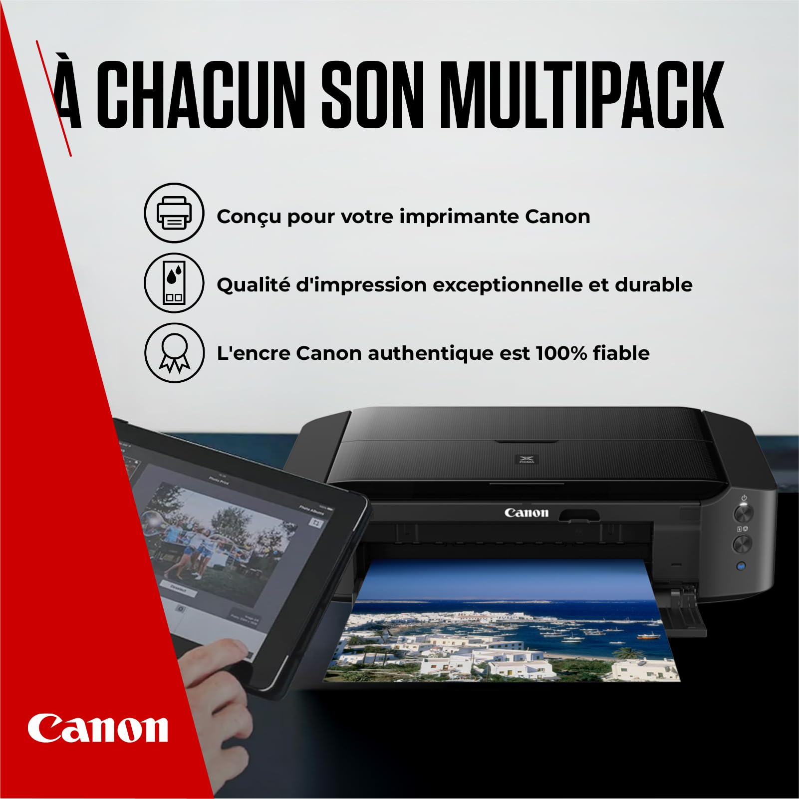 Canon PG-575XL x 2 / CL-576XL Cartouches d'encre Authentiques à Haut rendement, Lot de 3 (2 x Noir, 1 x Couleur) - Carton Multipack