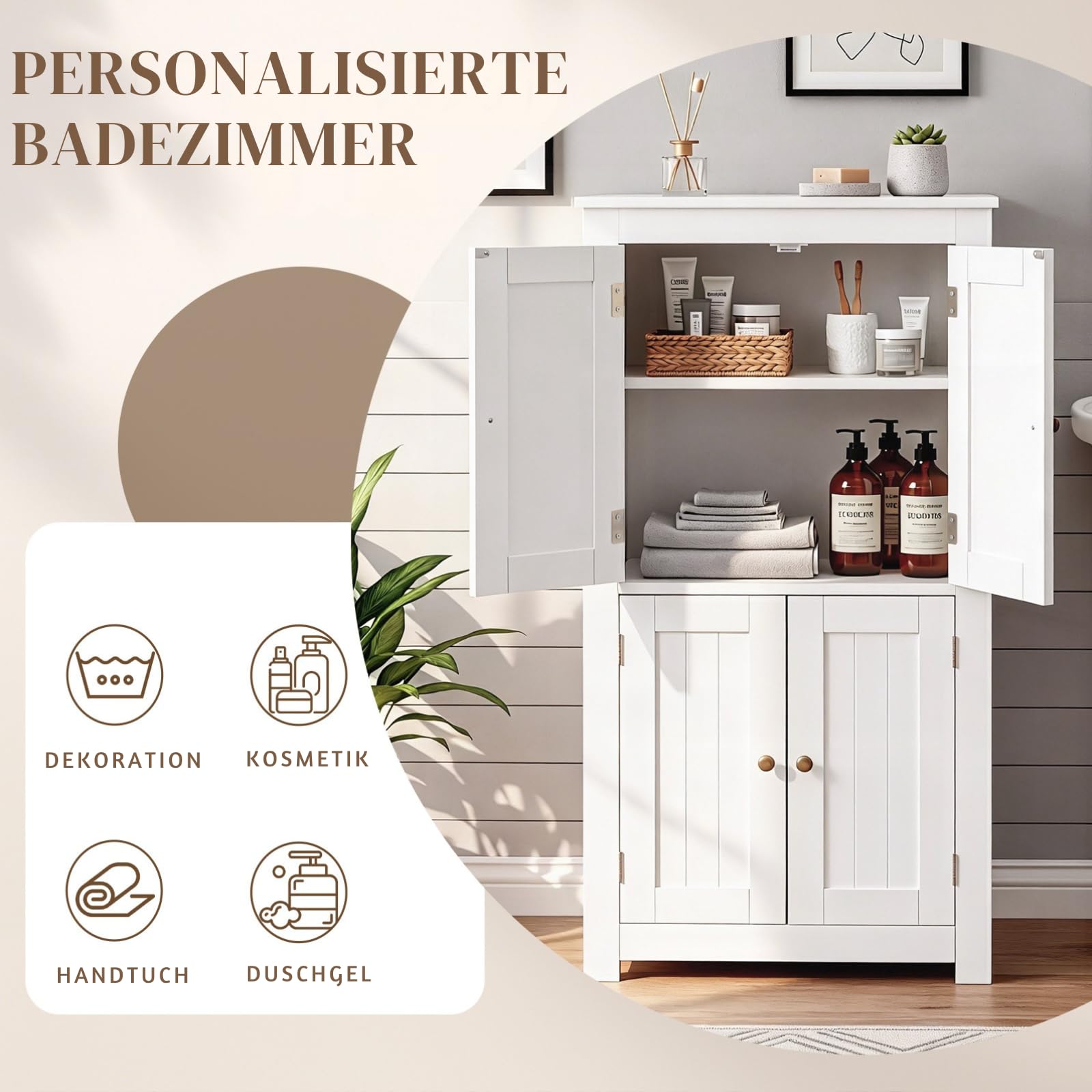 LEADZM Badezimmerschrank Badschrank Beistellschrank Bodenstehender