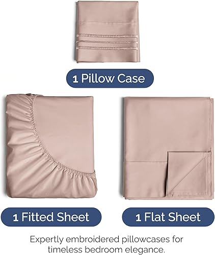 Vista 1889 de Juego de sábanas de 4 piezas tamaño king, extrasuaves, transpirables y refrescantes con esquinas profundas, sábanas de fácil ajuste y sin arrugas