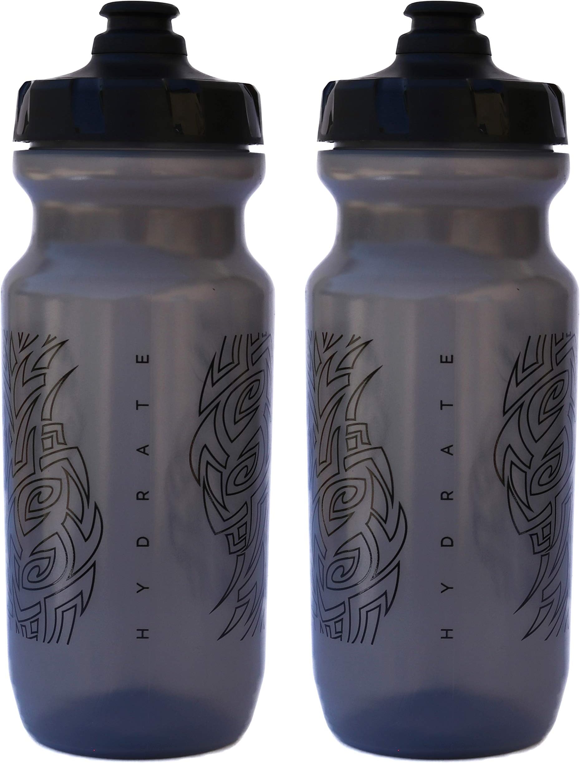 Peakline Solutions SportsPeakline Sports - 2nd Gen Big Mouth Bike Water Bottle (21 oz) by Specialized Bikes (2-Pack) (Smoke/Black)