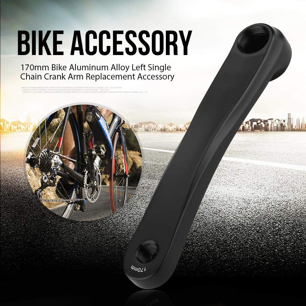 Alomejor Ramię korby rowerowej 170 mm ze stopu aluminium lewa ręka korba korba pojedynczy bieg do roweru górskiego