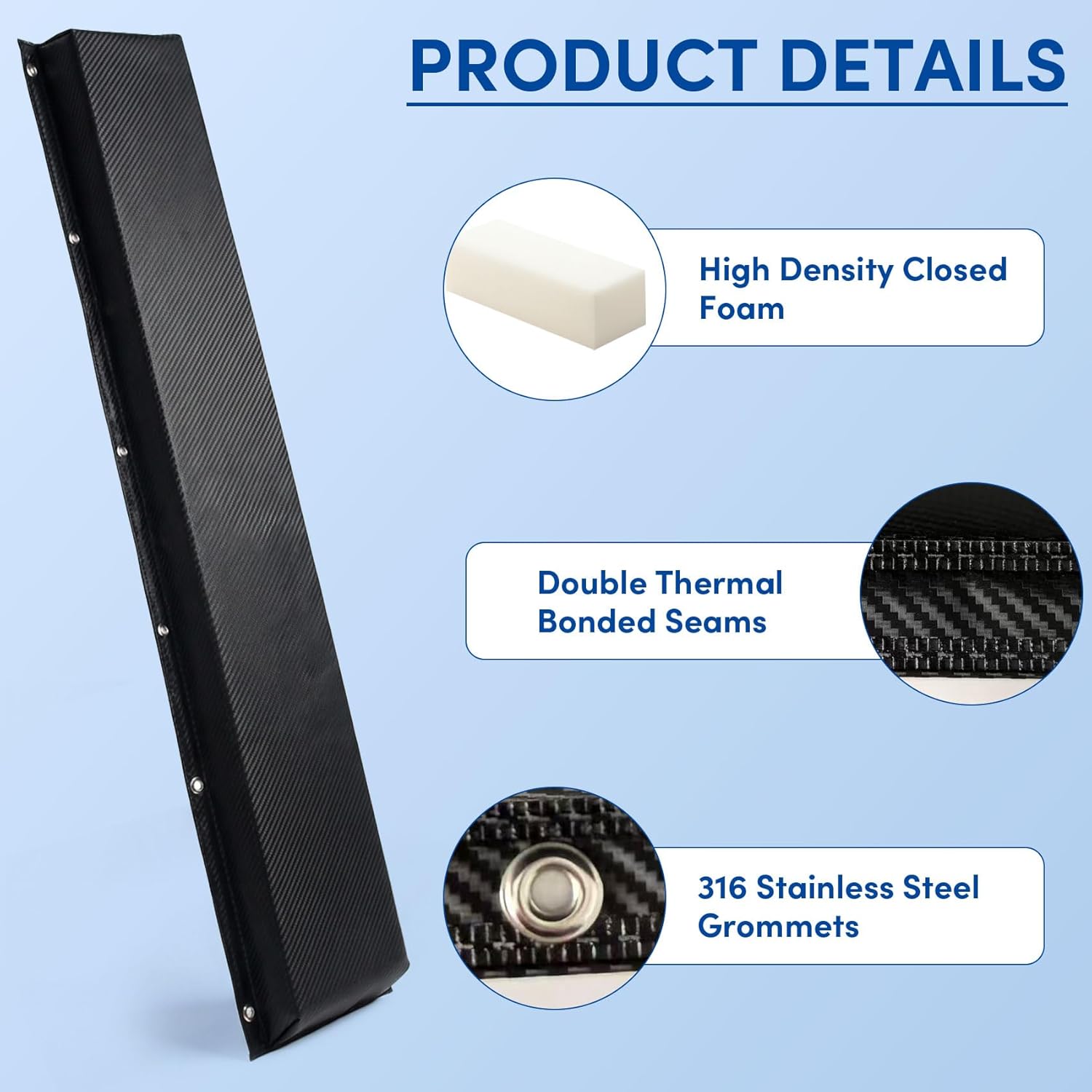 ORLANG 36"/48"/59"/72" Dock Bumpers,Dock Fenders with Stainless Steel Screws,Boat Dock Bumpers,Dock Post Bumper for Docking Edges, Piling, Vertical Poles, Horizontal Decks or Piers(Multiple Colors)