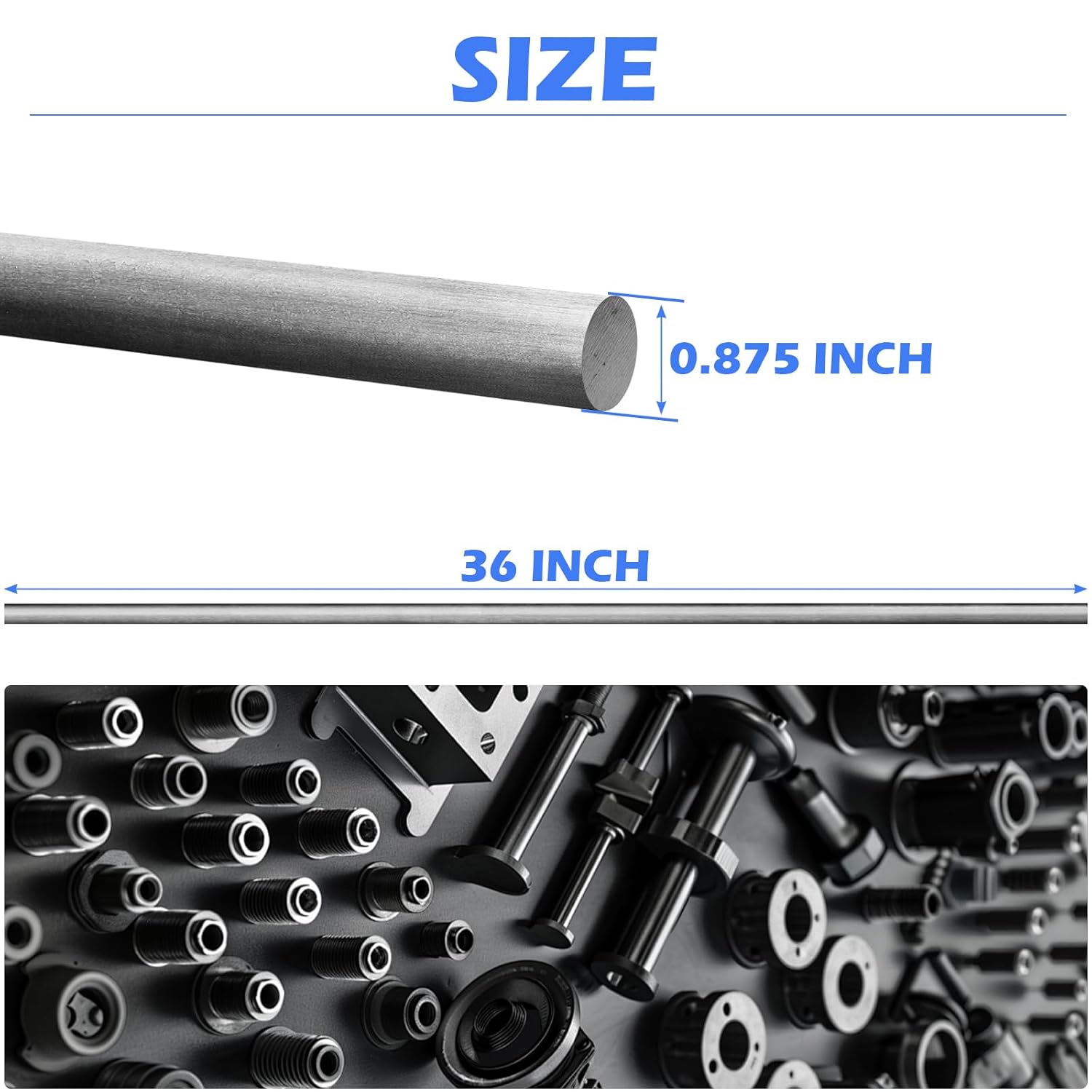 4140 Alloy Steel Round Bar – 1.5" Diameter x 36" Length, Cold Finished, Annealed, Unpolished Mill Finish, ASTM A108 – High Strength Chromoly Steel Rod for Industrial Applications