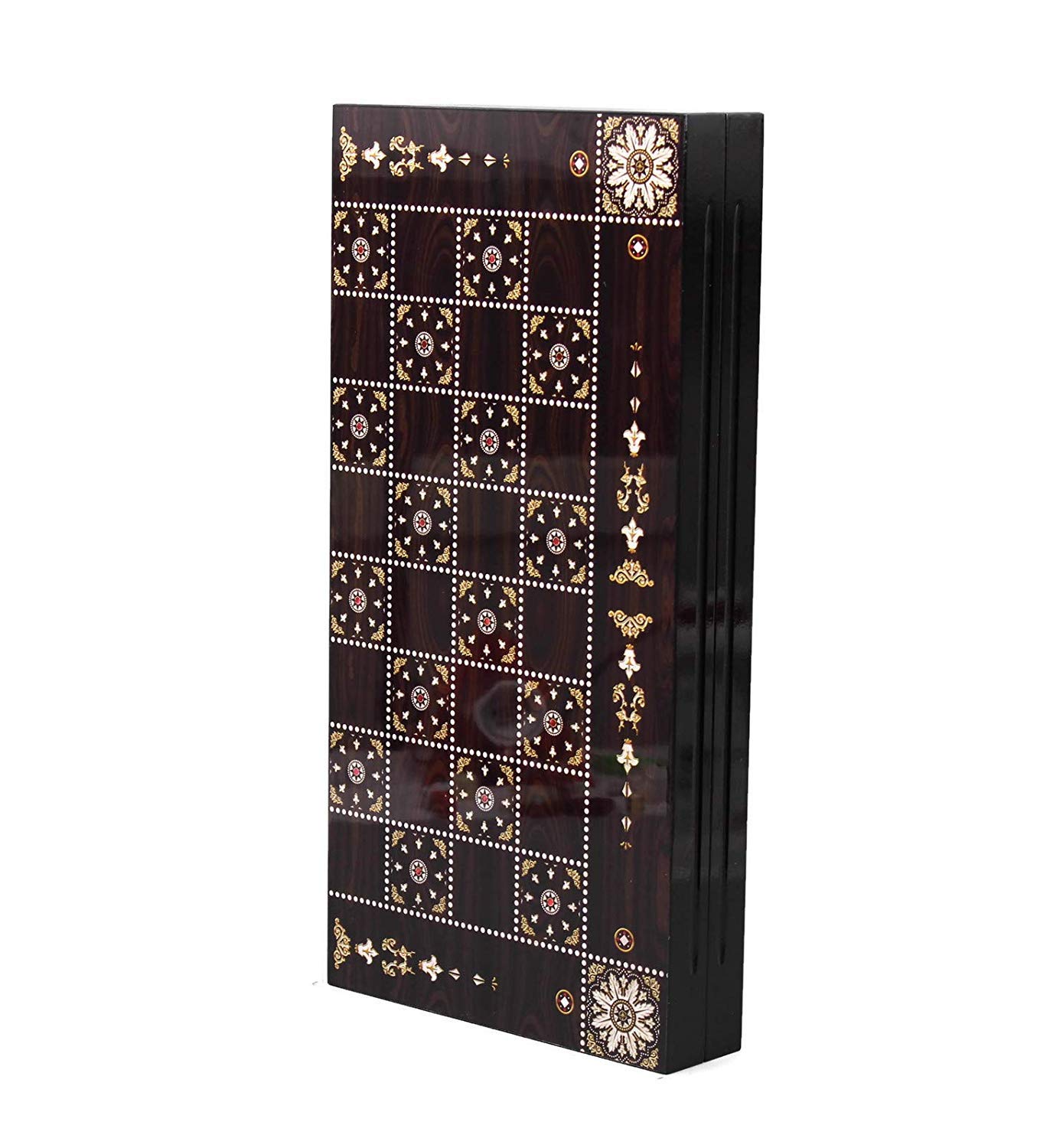 19" YENIGUN TAVLA WOODEN BACKGAMMON SET/BOARD GAME WITH PEARL DESIGN