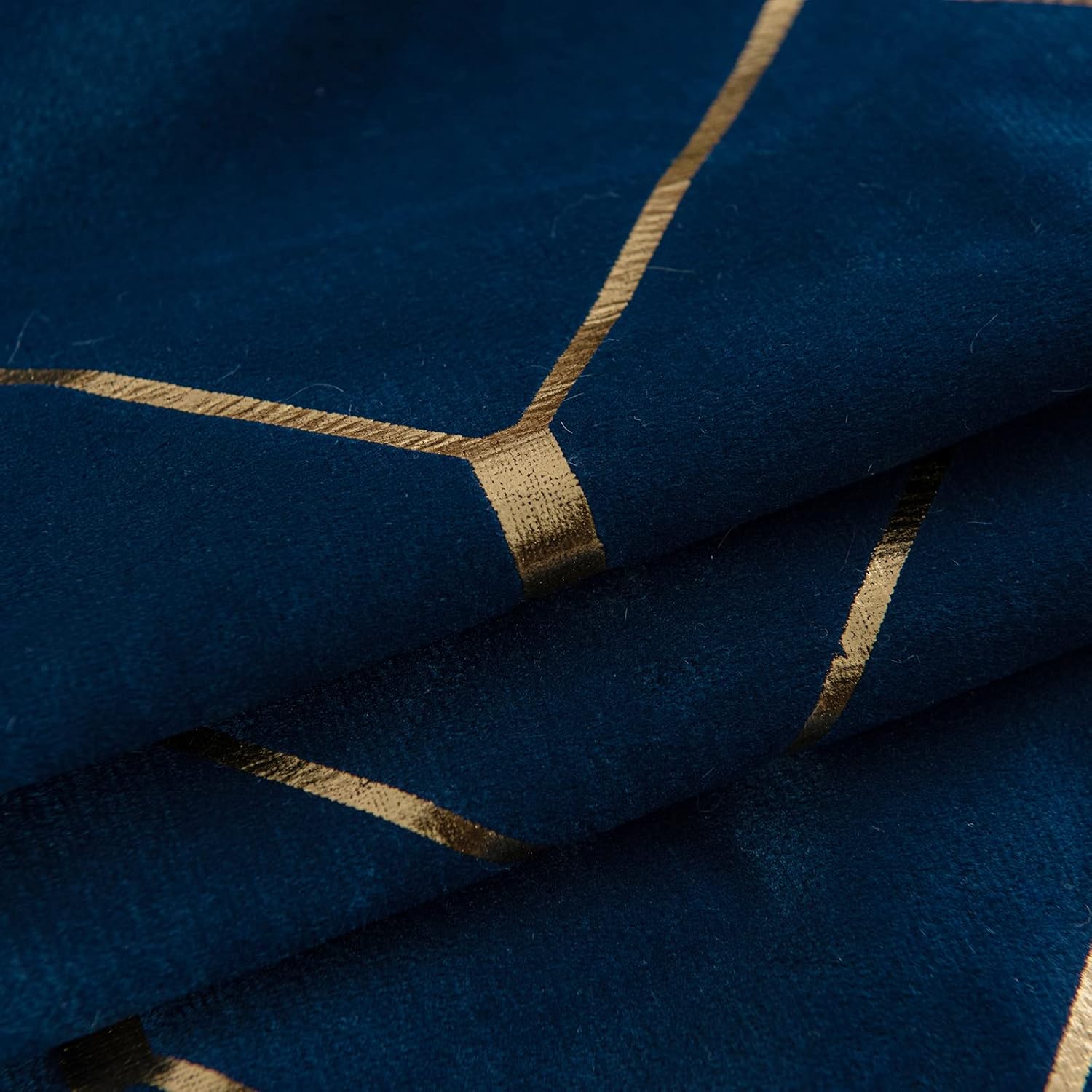 WACOMECO Gold Throw Pillow Covers, Pack of 2 Soft Velvet Decorative Cushion Covers for Couch Sofa Home Decoration, Navy Blue, 18x18 Inch - Image 7