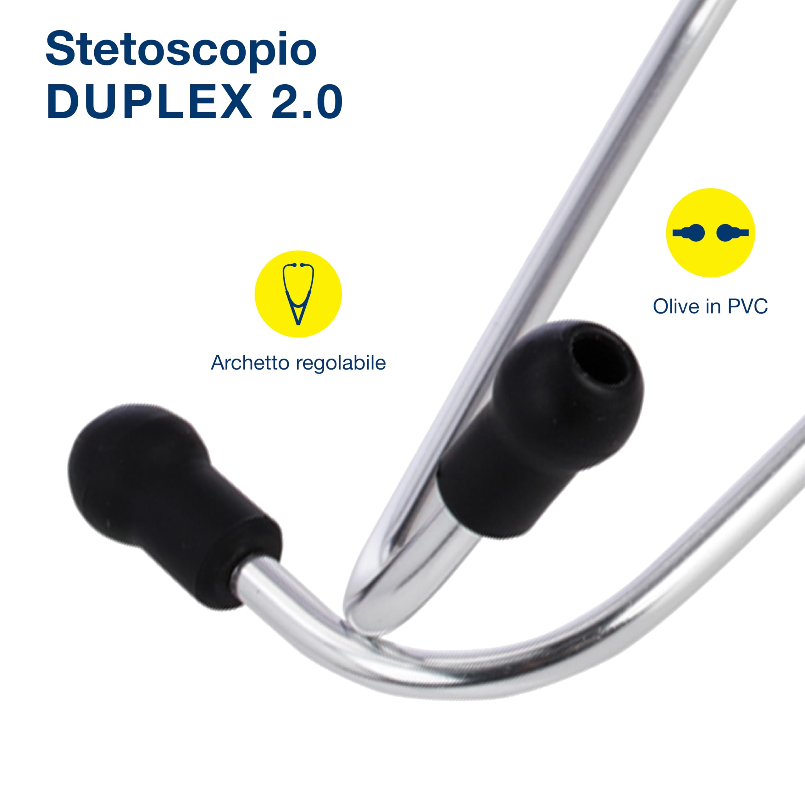 Riester - Stethoscope Duplex 2.0, wysoka wydajność akustyczna, z tabliczką znamionową, zapasowymi oliwkami i membraną, stal nierdzewna, pediatryczna, biały, 32338
