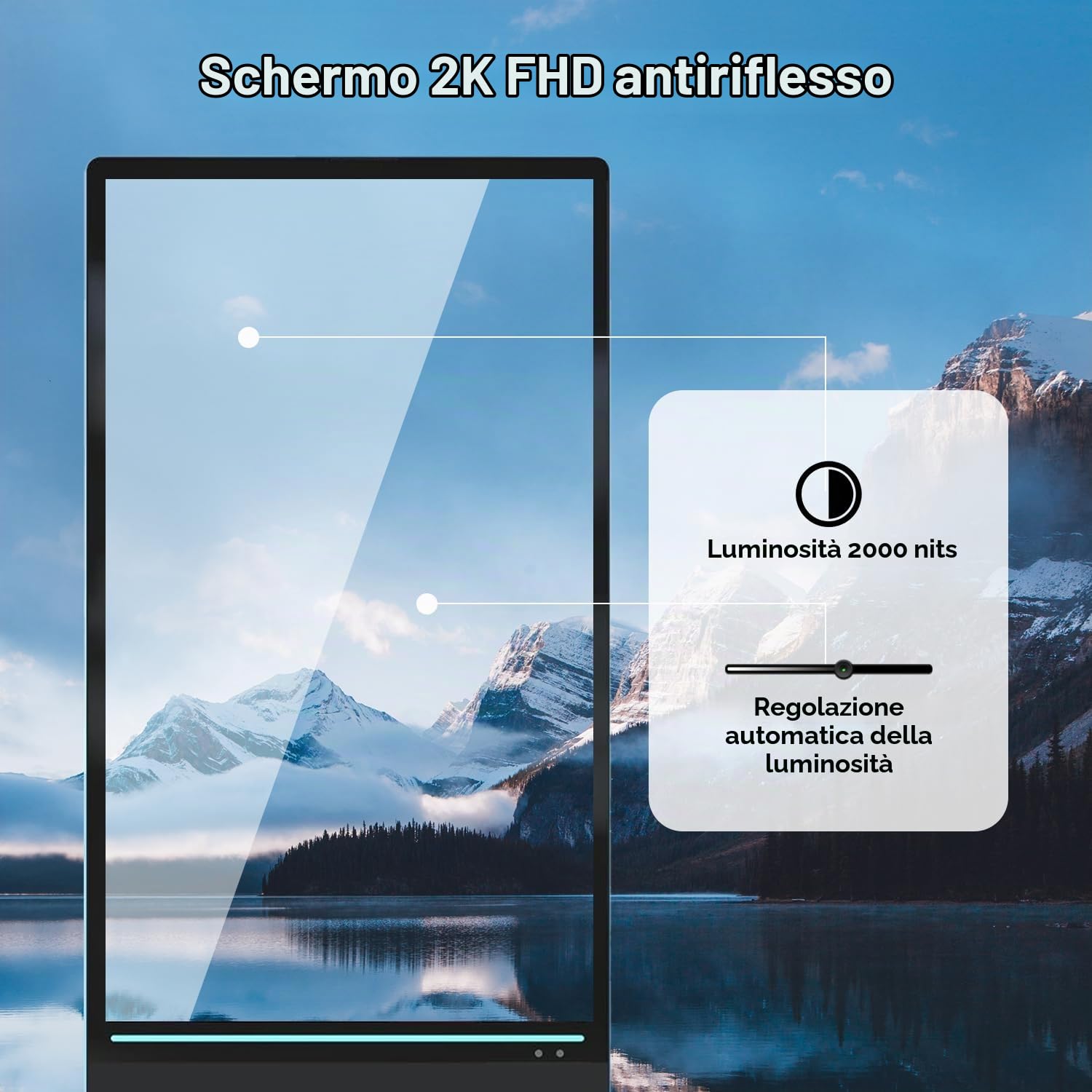 YCKJNC Totem Pubblicitario Digitale da Esterno 43", Schermo Pubblicitario Alta Luminosità 2000 Nits con Batteria 10h, Stop-Trottoir Impermeabile IP65 per Ristorazione