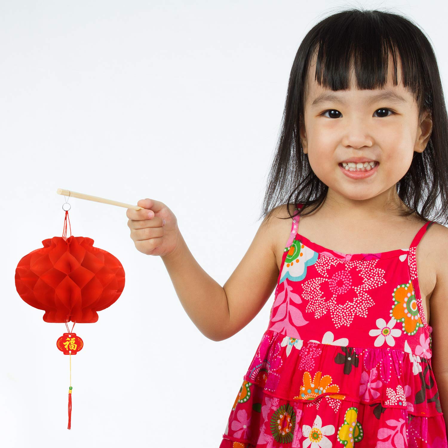 20 Pieces Red Paper Lanterns Chinese Festival Lanterns Spring Festival Hanging Decorations for Home Chinese New Year, Wedding Decorations, 5.9 Inch
