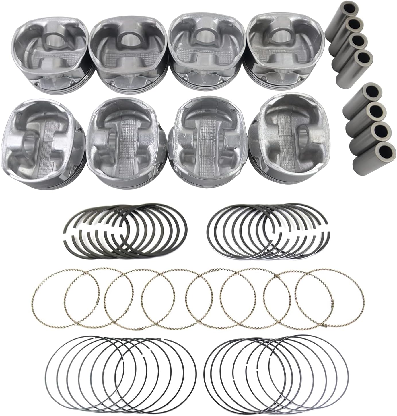Pistons & Rings Set Replacement for 2003-2006 Dodge Ram Chrysler Jeep 5.7L V8 OHV (VIN: 2 D H) Diameter 99.50mm