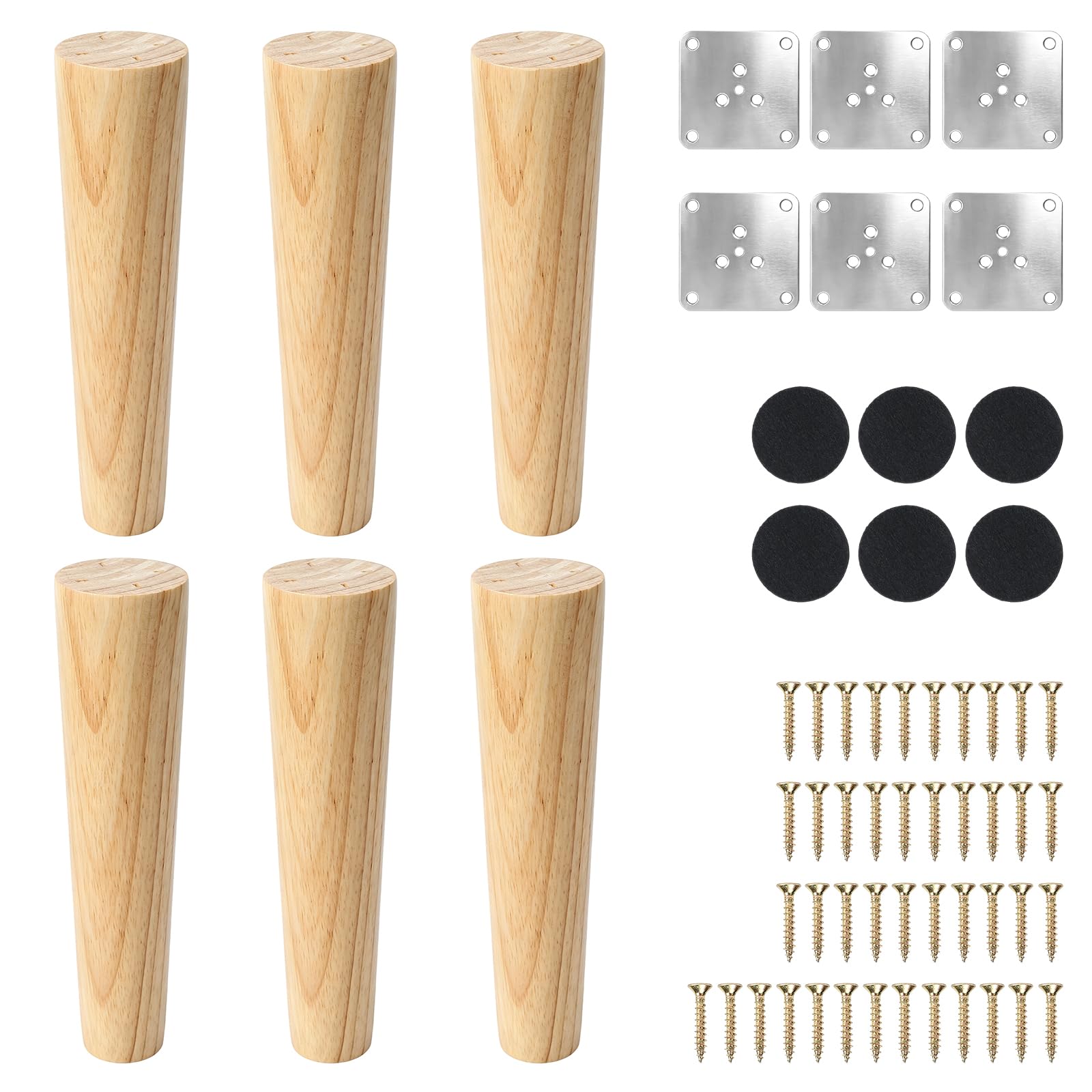 Patas de madera de 20cm para arreglar sofás hundidos y elevar la altura de camas