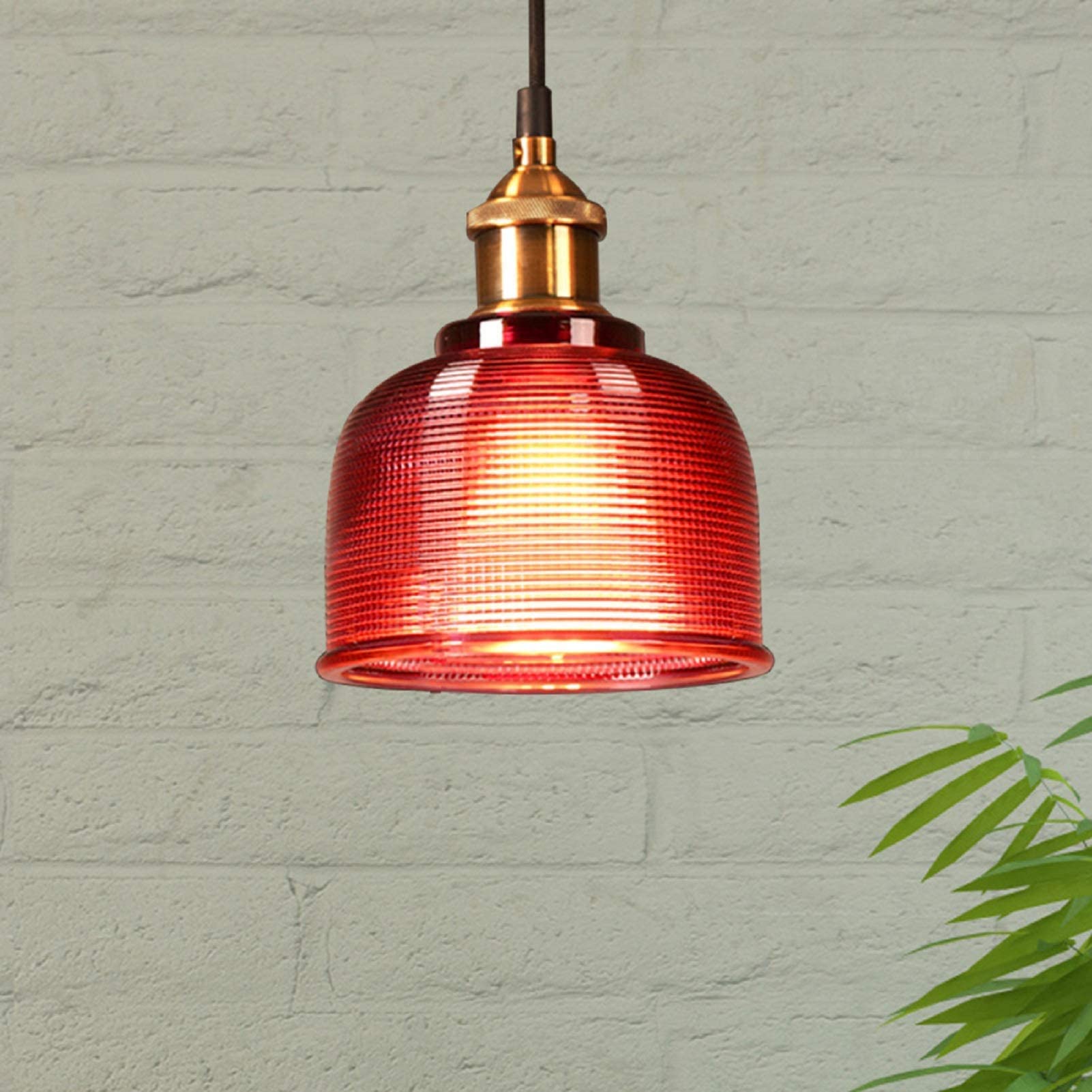 CSXSXAUO Industrial Retro Pendant Light Lamp Crystal Glass Ceiling Chandelier Lighting for Loft Kitchen Living Room (Color : Red) Star of