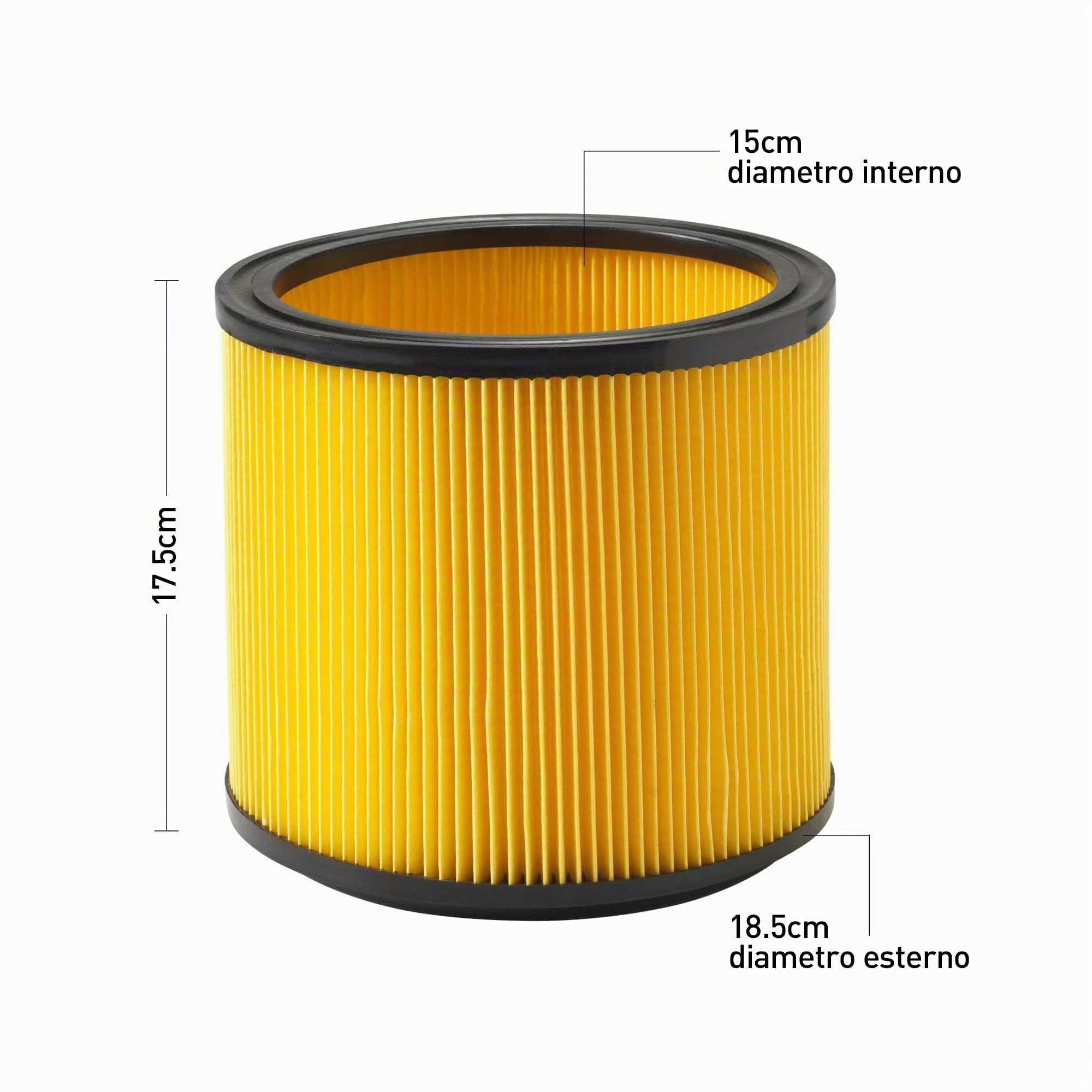 Vacmaster - Filtro a cartuccia monouso per aspirapolvere umido e secco da 15 a 60 litri