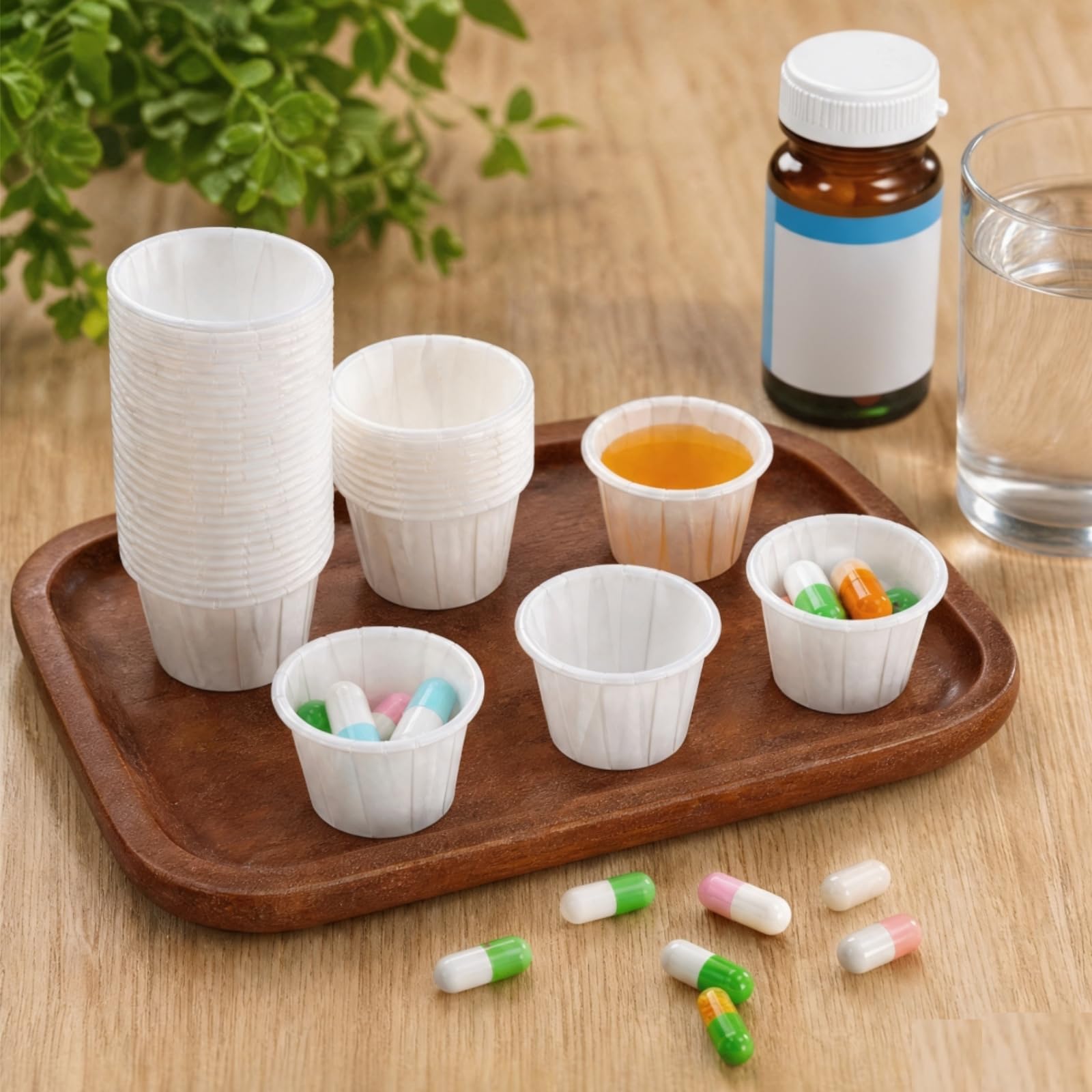 Dicunoy 1000 tazas de papel de 0.5 onzas, desechables, tratadas en blanco, para medir, medicamentos, muestras, chupitos de gelatina, degustaciones, postres