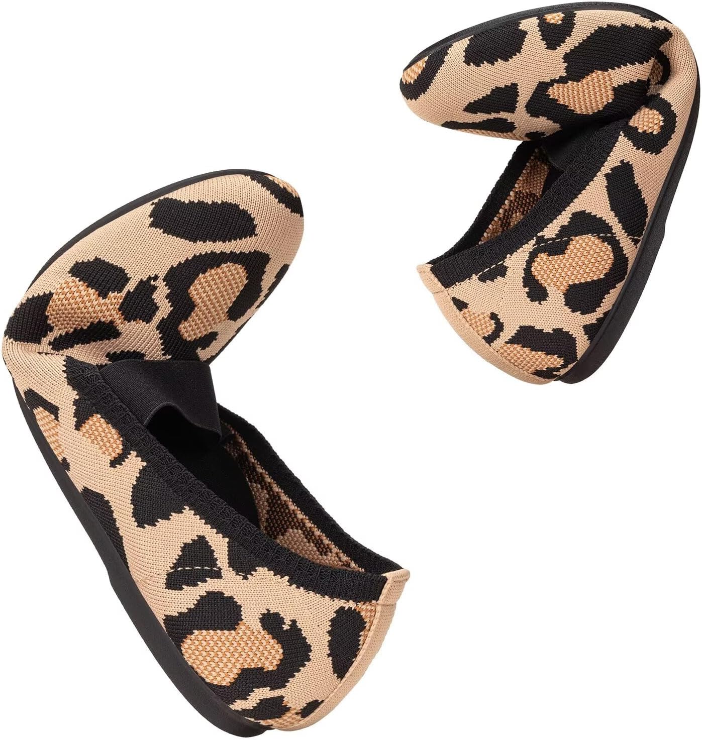 Frank Mully Womens Ballet Flats Casual Round Toe Knit Fabric Flats for Women with Single Strap Ballerina Flat Shoes Lightweight Dressy Shoes for Woman - Image 5