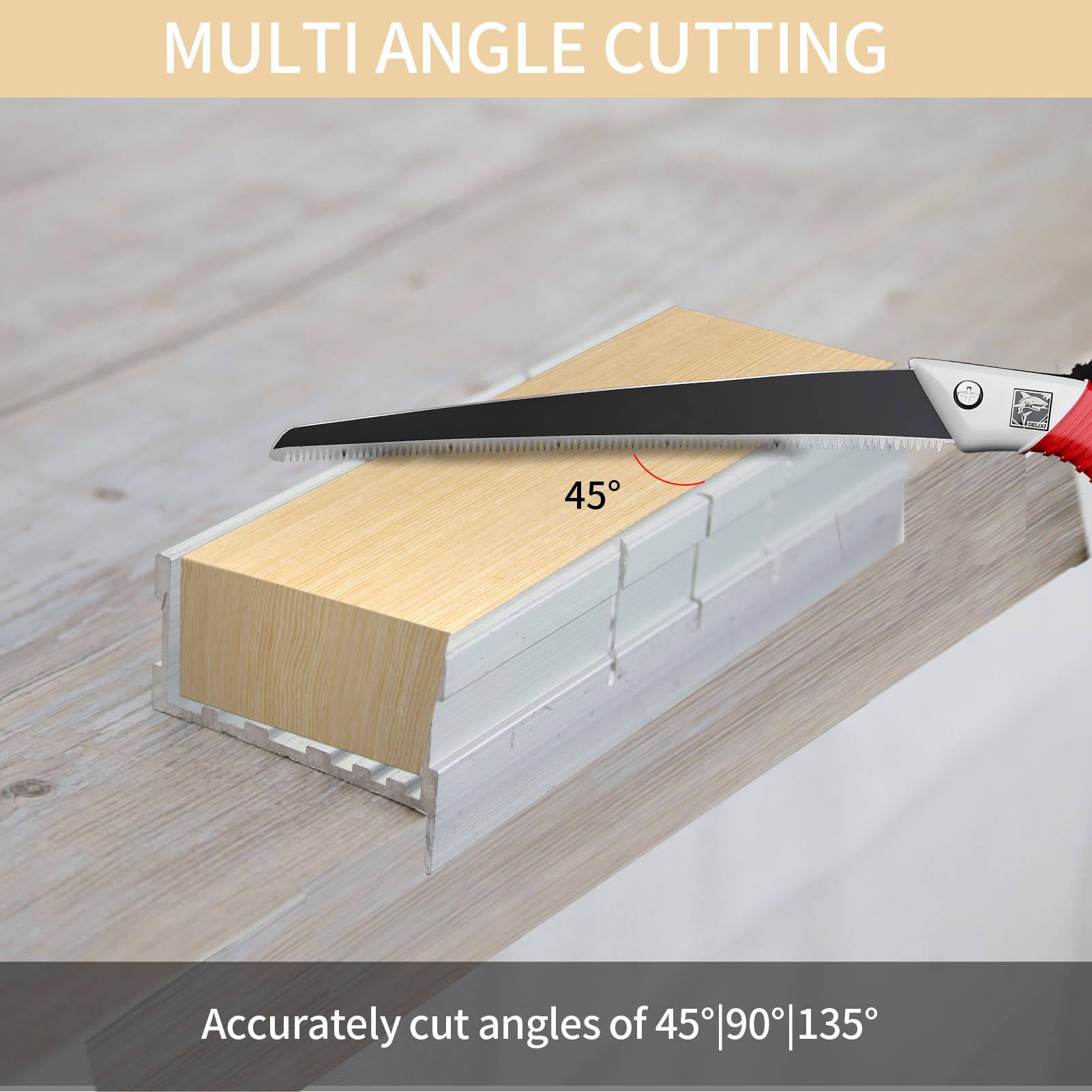 Metal Mitre Box Aluminium Mitre Block 5.3 Inch Heavy Duty Mitre Shears Accurate Cutting Guide with 3 Angles 45 90 135 Degree for Manual Saw and Handsaws Cutting Wood Moulding and Soft Metals - Image 4