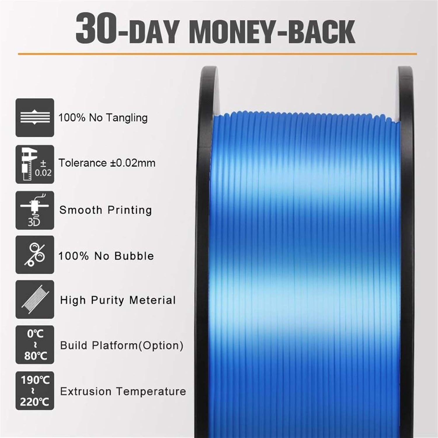 3D Printer Filament PLA Filament Silk 1kg 1.75mm Shiny Color Texture High Toughness Diameter Tolerance 3D Printer Printing Material(Silk Green)