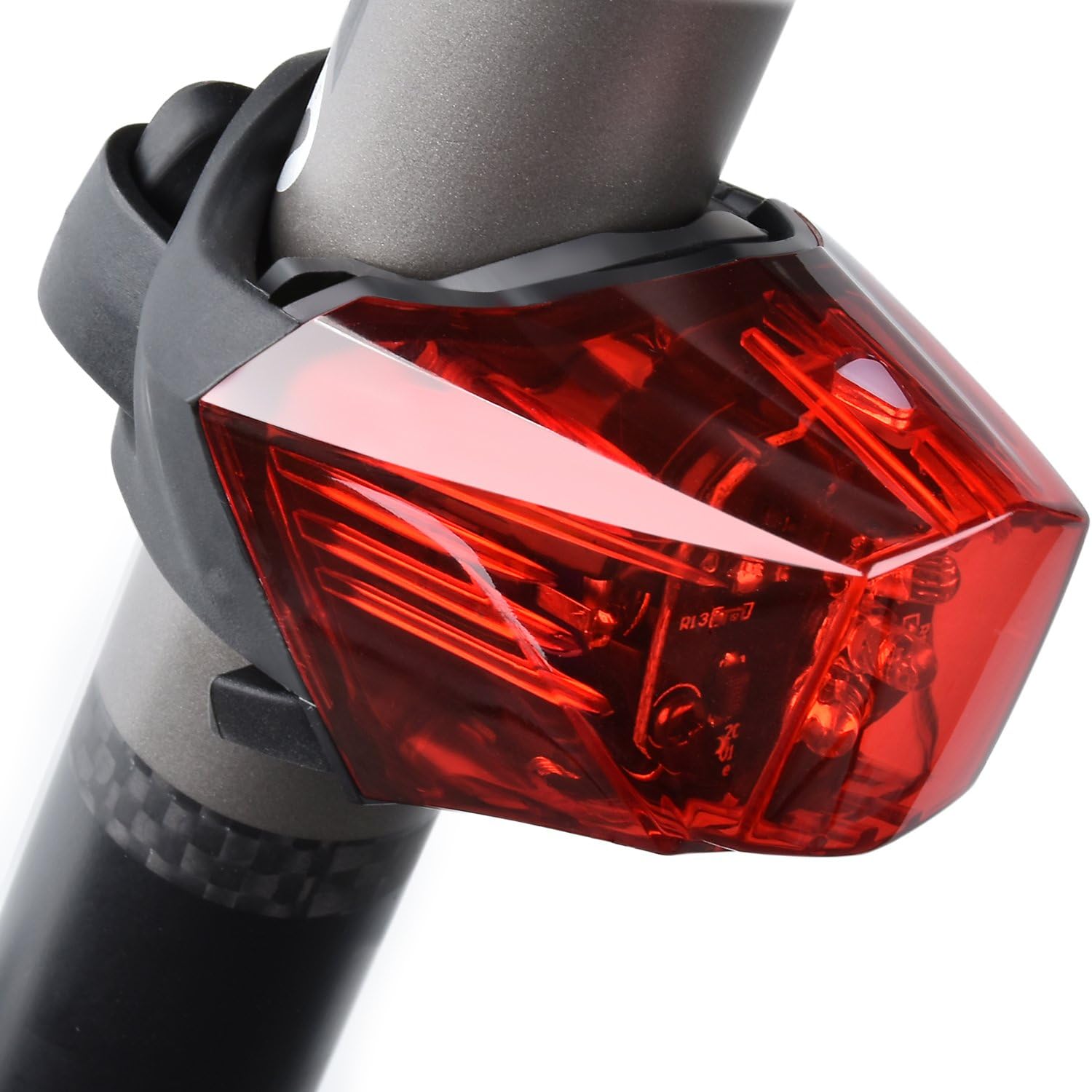 Oneu LED USB Rechargeable Bike Light Bicycle Rear Light with 3 Light Modes, 3 Super Bright LED Waterproof IPX4 Indicator Bicycle Lighting with a patented vault