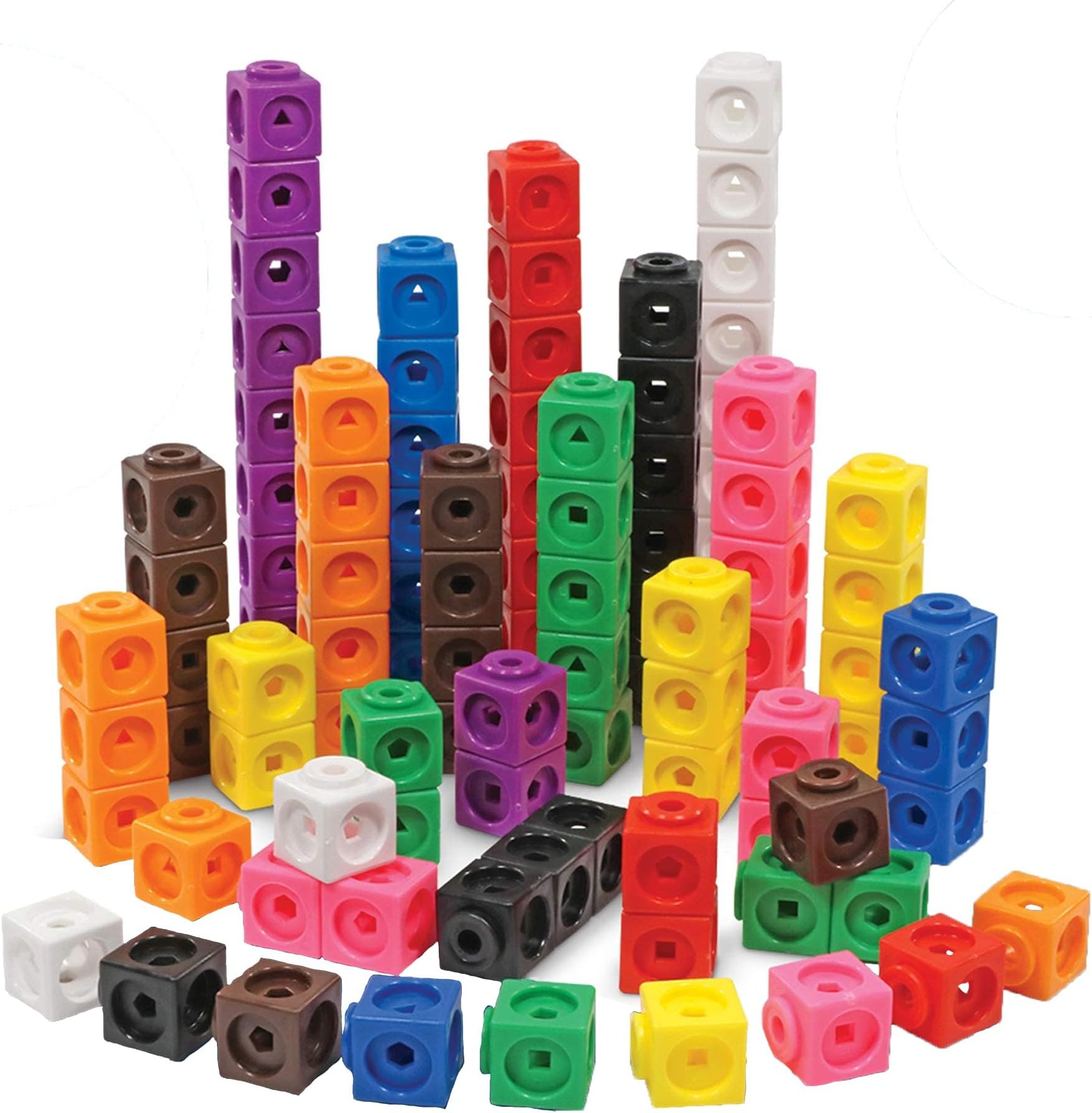 SYOSIMathLink Cubes Set of 100, Colorful Splicing Building Blocks Toys for Kids, Math Manipulatives Counters, Home School and Teacher Supplies