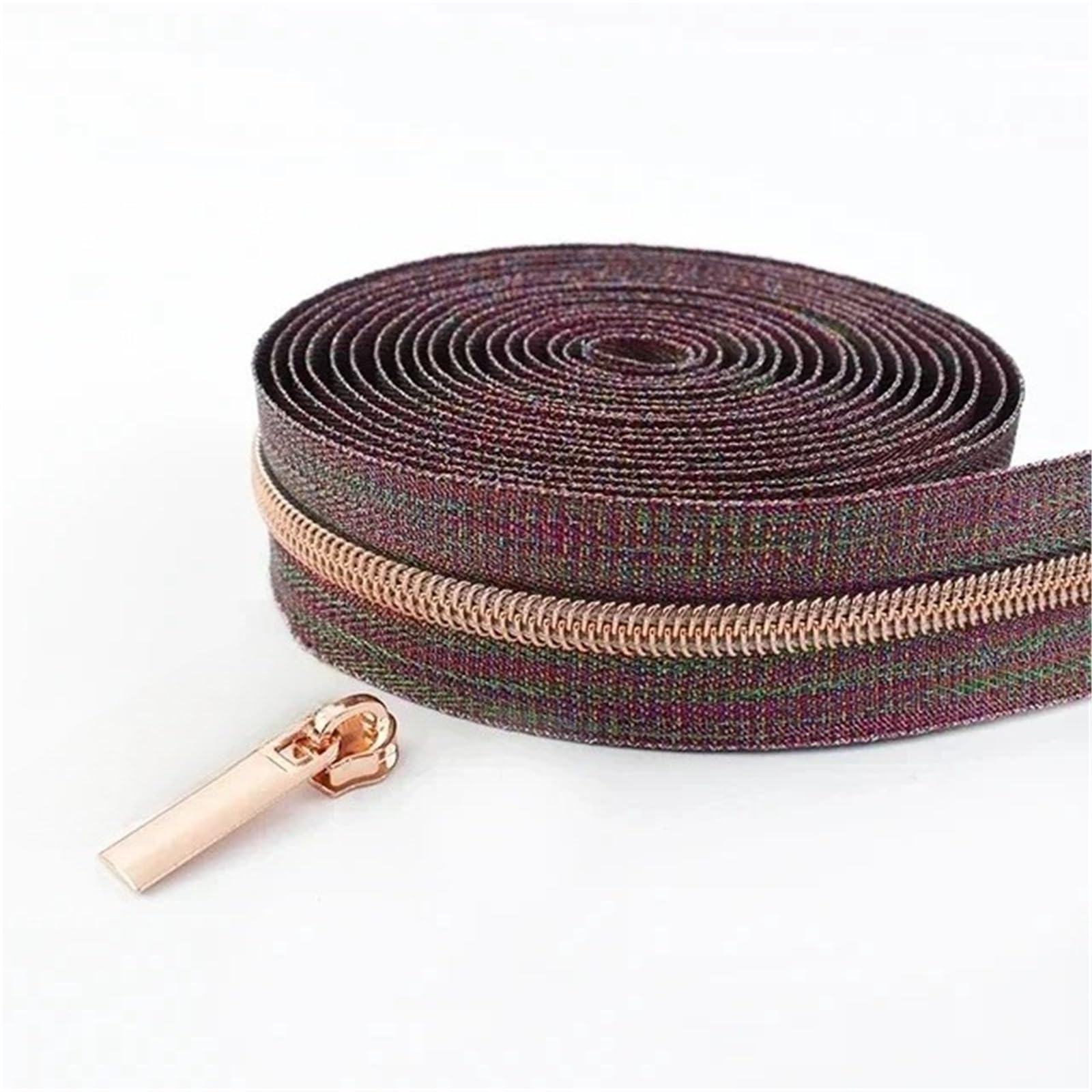 Two Way Zipper 1-5M 5# Nylon Zipper with Zippers Slider Puller for Sewing Bag Zips Coil Zip Head Repair Kits DIY Clothing Accessories(KY244ZT148-RoseGold,5M)