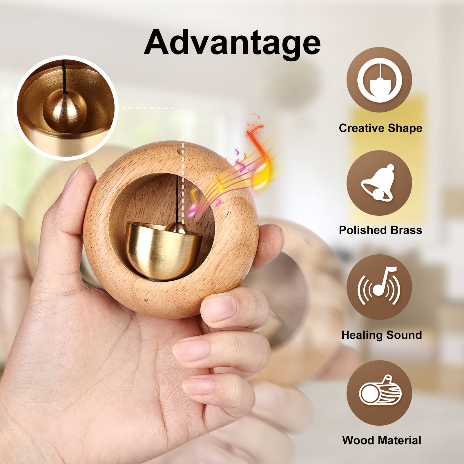 Türklingel Für Geschäfte - Magnetische Glocke Mit Holz Und Messing
