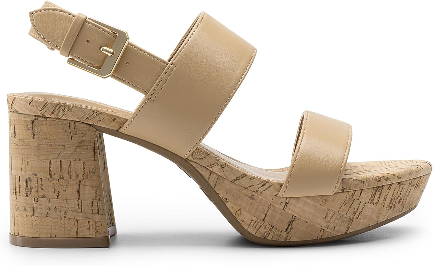 Athlefit Women's Platform Heels Chunky Block Heeled Sandals Open Toe Comfortable Buckle Dress Heels for Party Wedding - Image 3