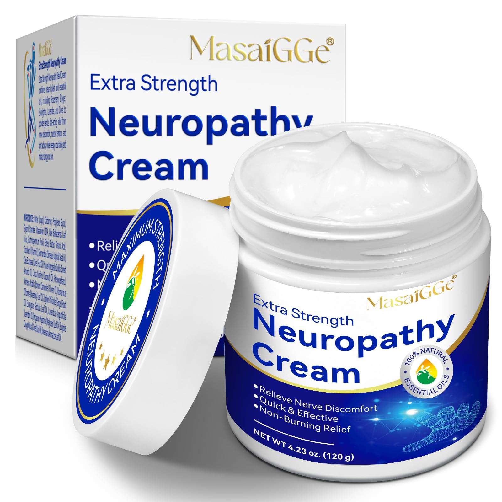 Crema para Neuropatía 120g, Alivio Rápido del Dolor Nervioso, Reduce Hormigueo y Entumecimiento, Fórmula Natural con Árnica, Aloe Vera y Vitamina B6, Hidratante No Grasa, para Pies, Manos y Piernas