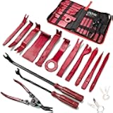 Poraxy 19Pcs Trim Removal Tool,Car Panel Door Audio Trim Removal Tool Kit, Auto Clip Pliers Fastener Remover Pry Tool Set with Storage Bag