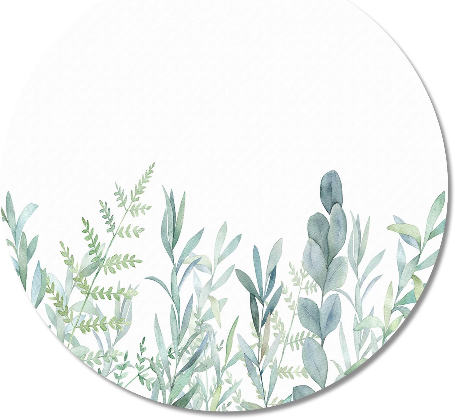 Britimes Round Mouse Pad, Green Grass Premium-Textured Mouse Mat, Small Non-Slip Rubber Base Round Mousepad with Designs for Working and Gaming