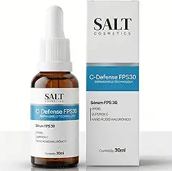 Sérum Facial com FPS 30 – C-Defense 30ml – Vitamina C, Niacinamida e Ácido Hialurônico para Proteção e Luminosidade – Salt Cosmetics