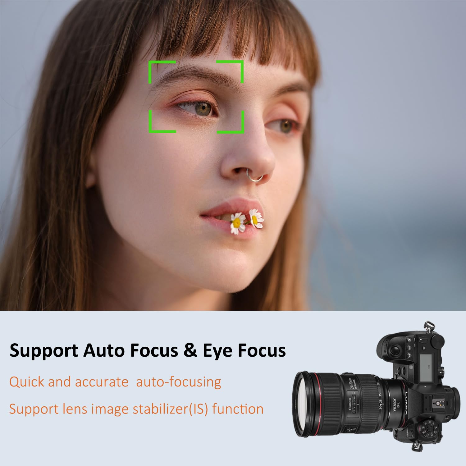 EF-L AF Adaptateur de monture d'objectif électronique compatible avec objectif Canon EF/EF-S Series vers appareil photo L-Mount Panasonic Lumix S1 S1R S1H S5, Leico SL SL2 TL2 CL, Sigma fp L