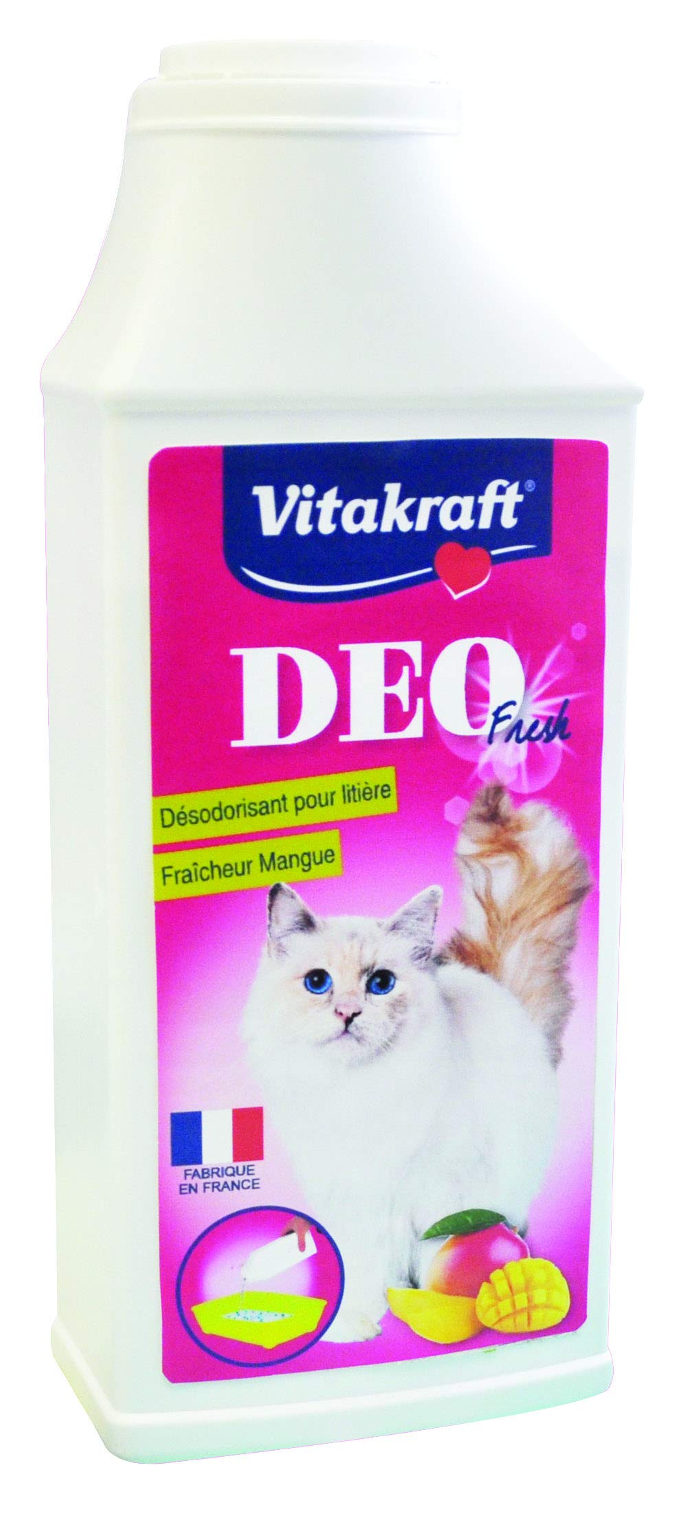 Vitakraft Deo fresh - Désodorisant pour litière fraîcheur Mangue - 375g