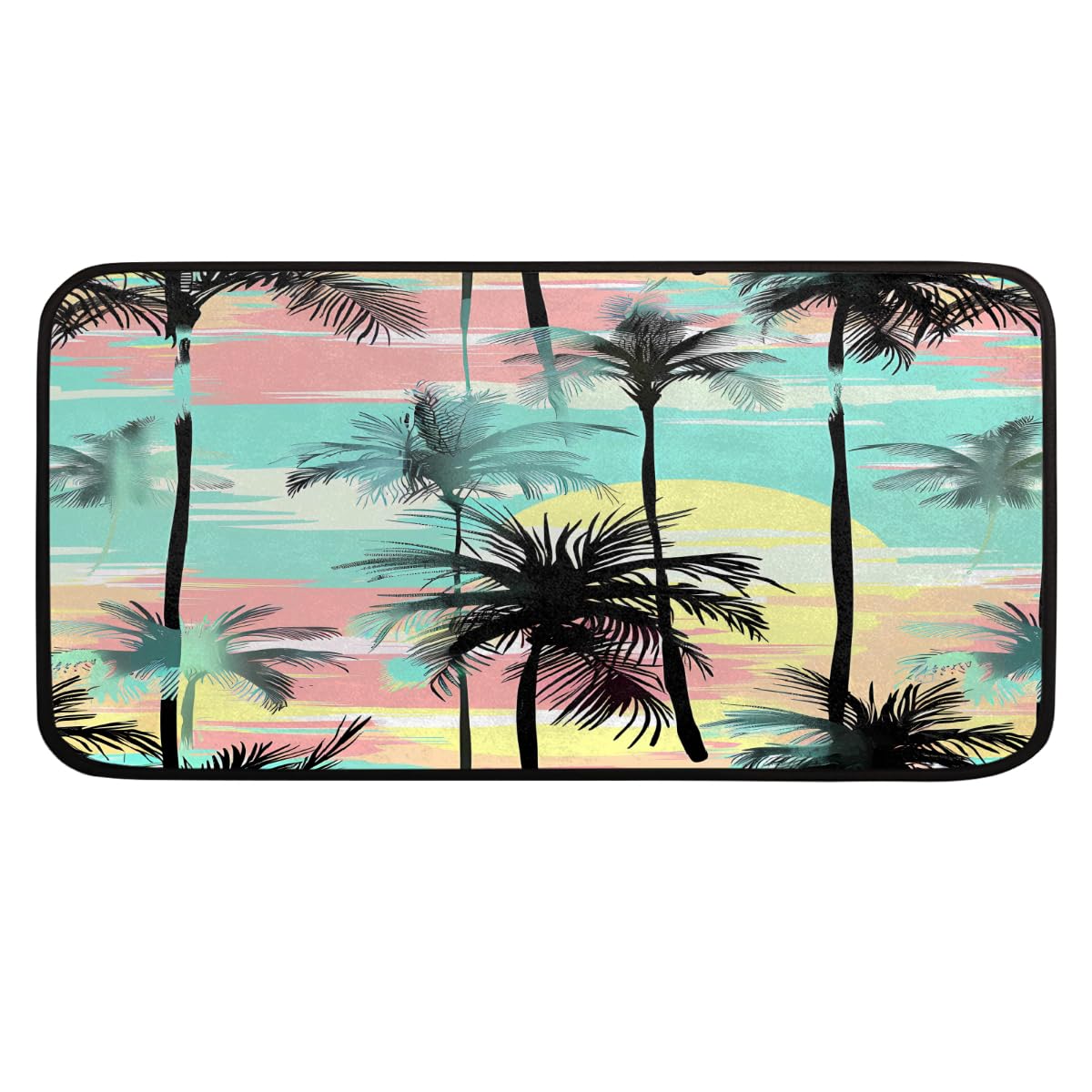 Tapis de sol palmier coloré doux pour une cuisine moderne et chaleureuse