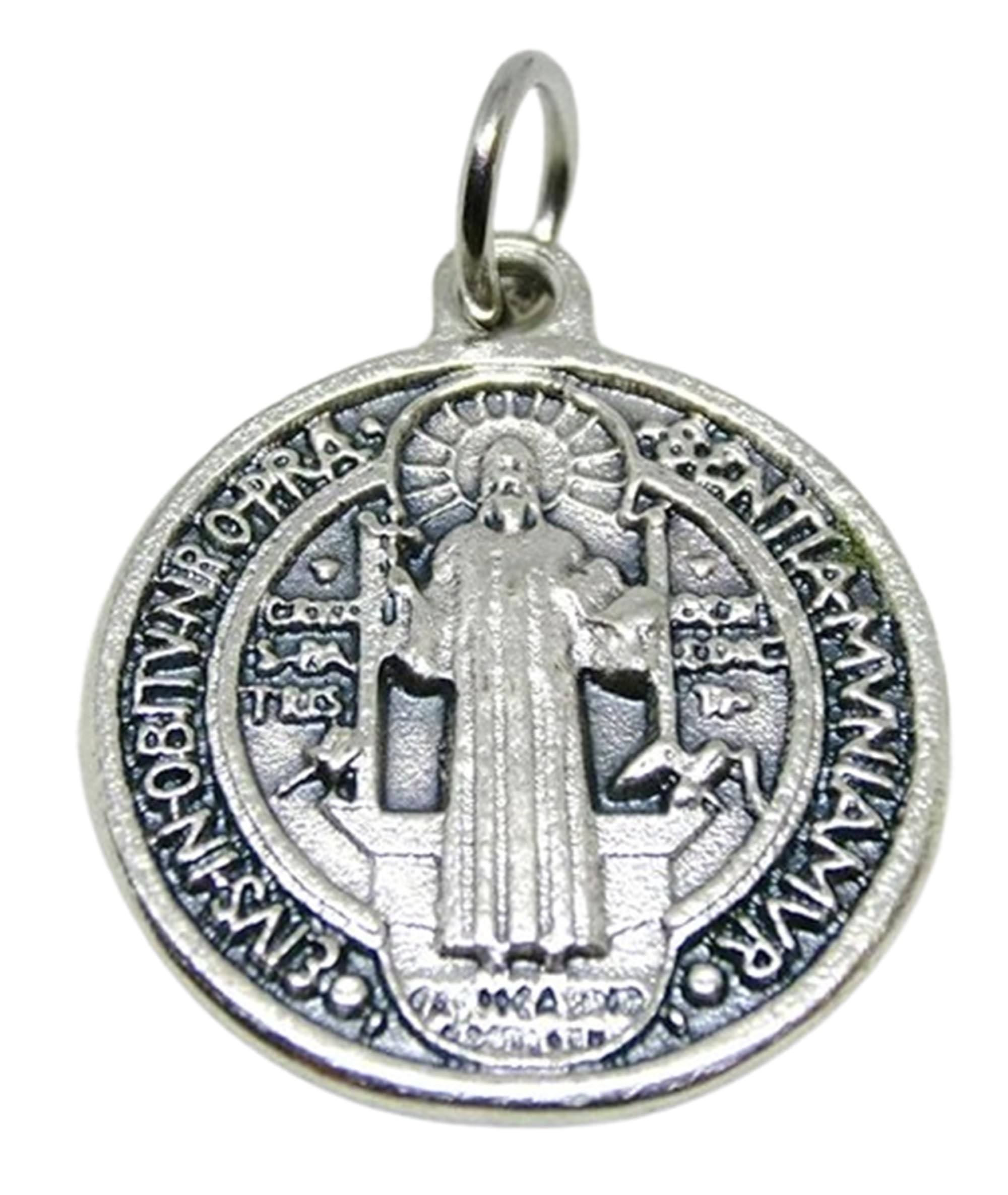 GTBITALY 60.048.30 medaglia di san benedetto argento da 2 cm con anello esorcista esorcismo