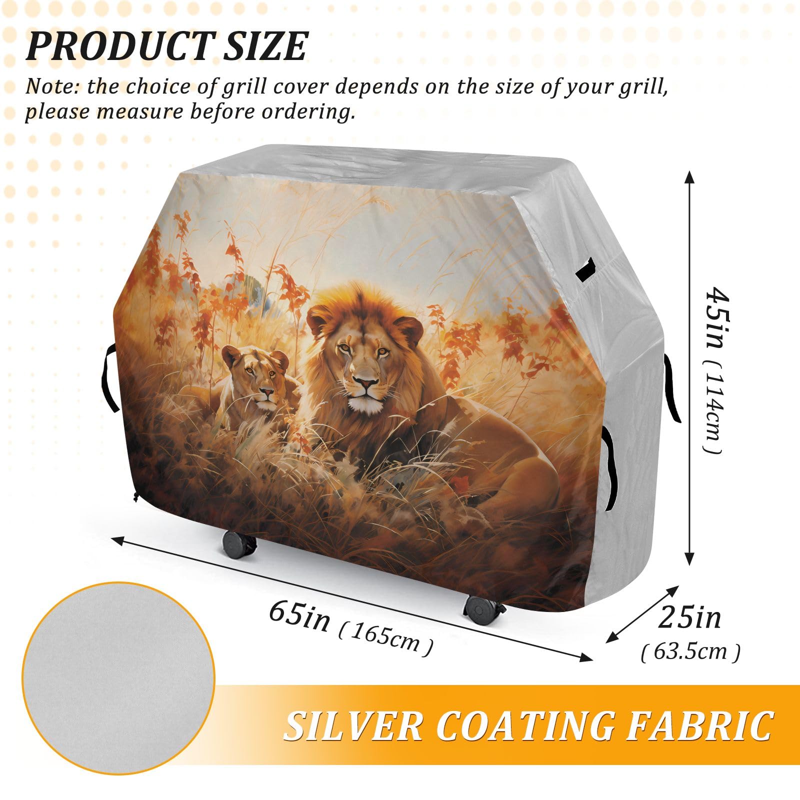 Leone africano Savannah BBQ copertura impermeabile resistente barbecue coperture all'aperto
