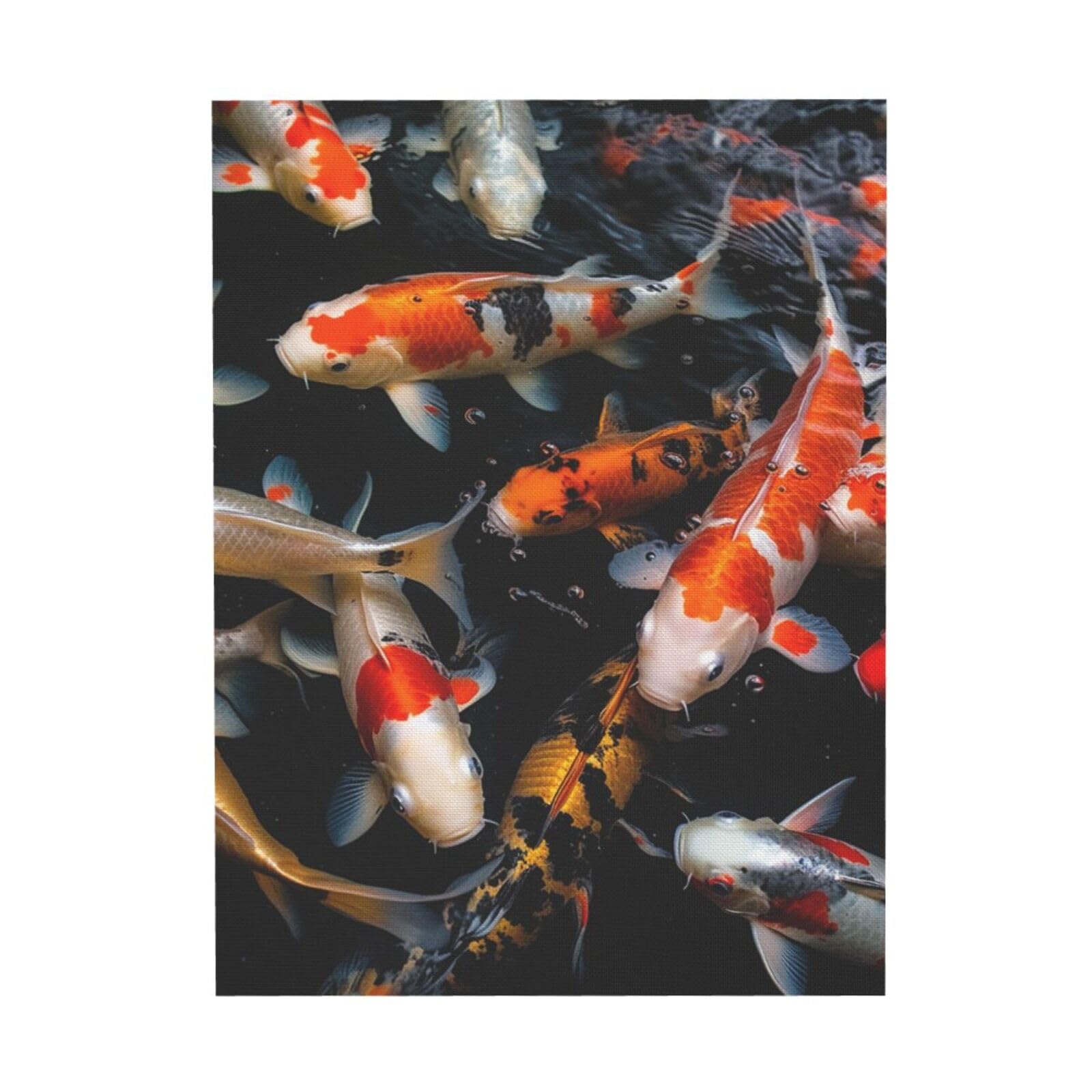 Lkvnswert Japan Fancy Koi Carp Fishes Art Print Poster Canvas Prints Wall Art Newspaper Aesthetic Canvas Posters Prints Painting For Dorm Bedroom Wall Decor 12X16 Inch Unframe Modern Artwork Painting