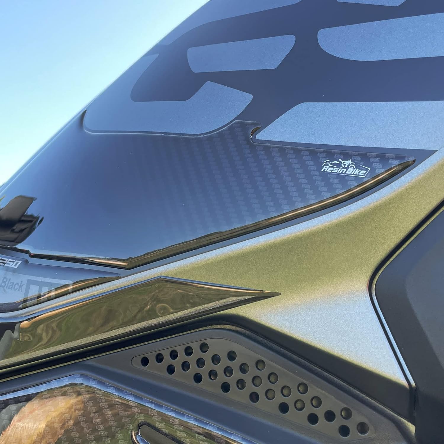 Resin Bike Motorcycle Sticker Compatible with BMW R 1250 GS Triple Black - 2021 2022 Side Protectors Motorcycle Tank from Shock and Scratch, Resin 3D Sticker